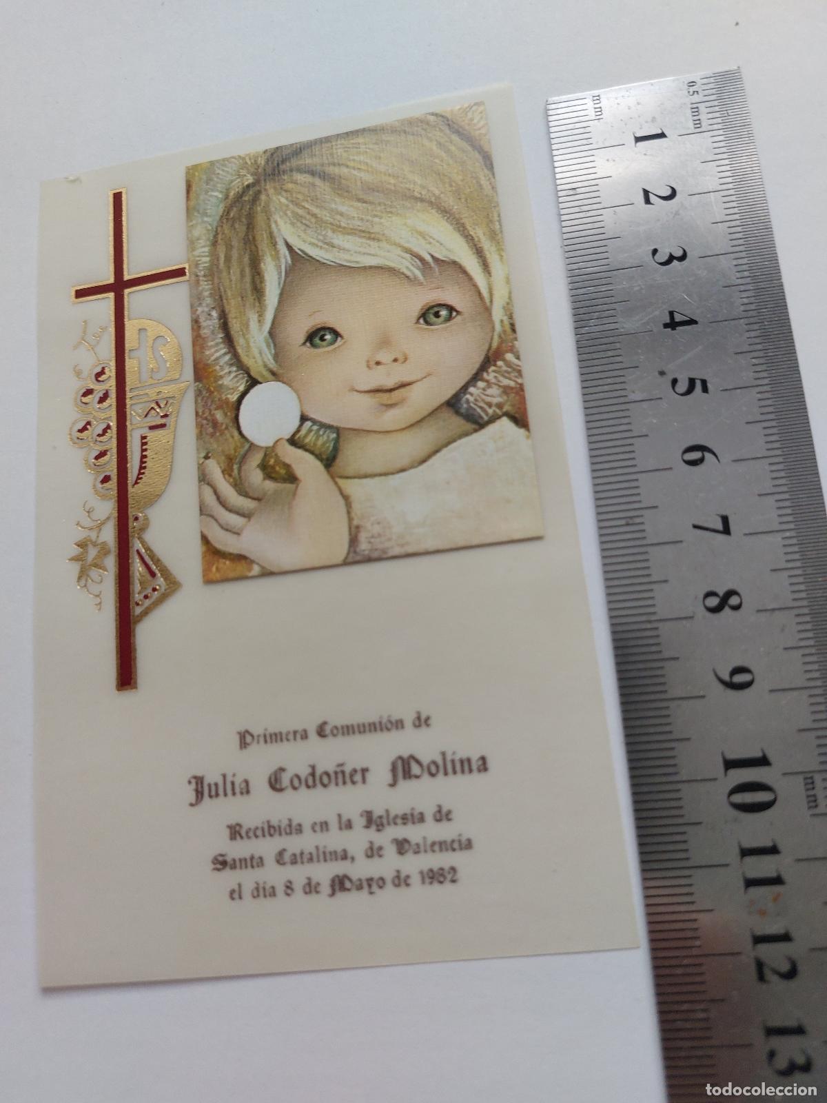 Postales: Estampa de Primera Comuni&oacute;n de Julia Codo&ntilde;er en Valencia