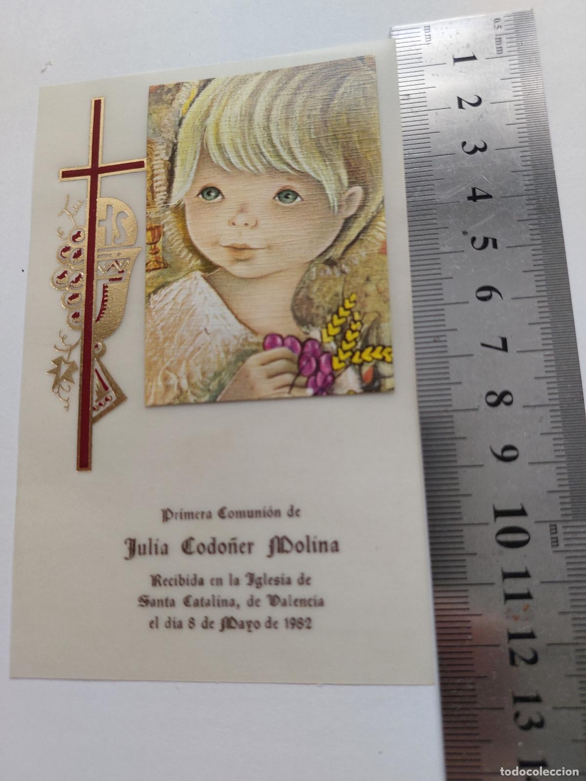 Postales: Estampa recordatorio de Primera Comuni&oacute;n Julia Codo&ntilde;er Molina en Valencia