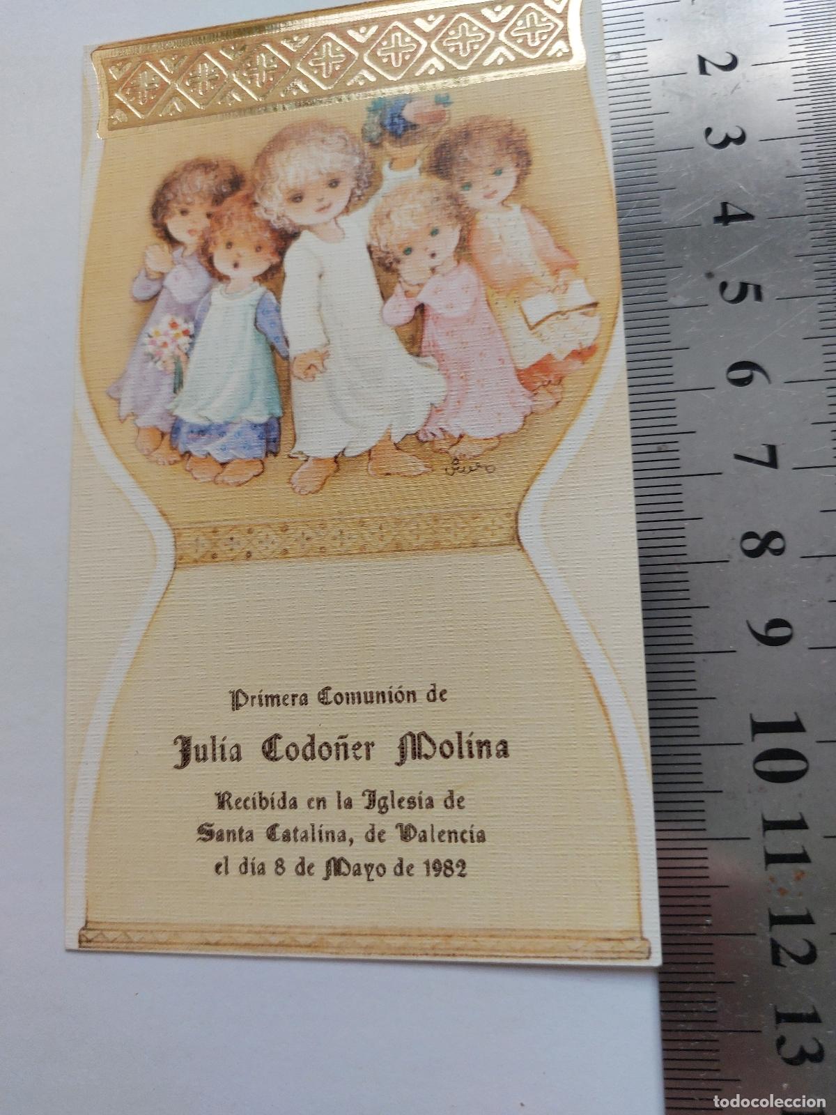 Postales: Estampa de recuerdo de Primera Comuni&oacute;n Julia Codo&ntilde;er Molina en Valencia