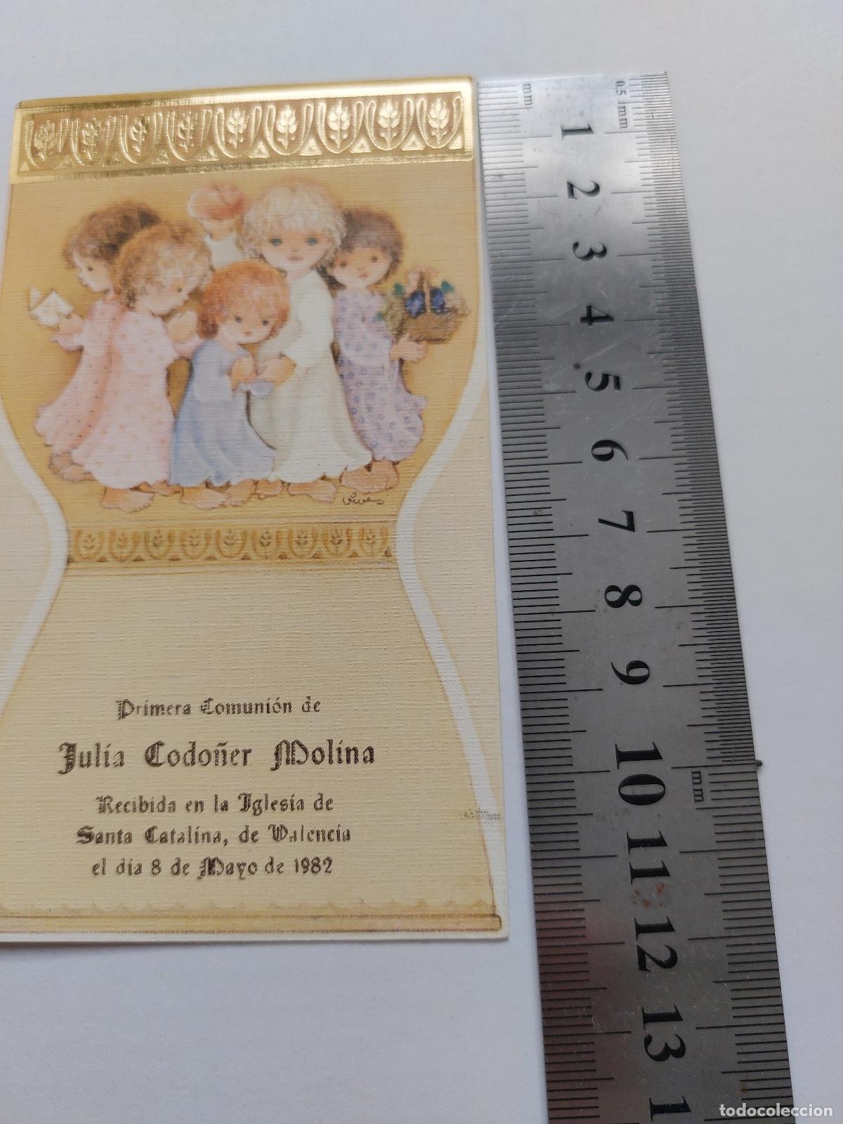 Postales: Estampa de recuerdo de Primera Comuni&oacute;n en Santa Catalina Valencia