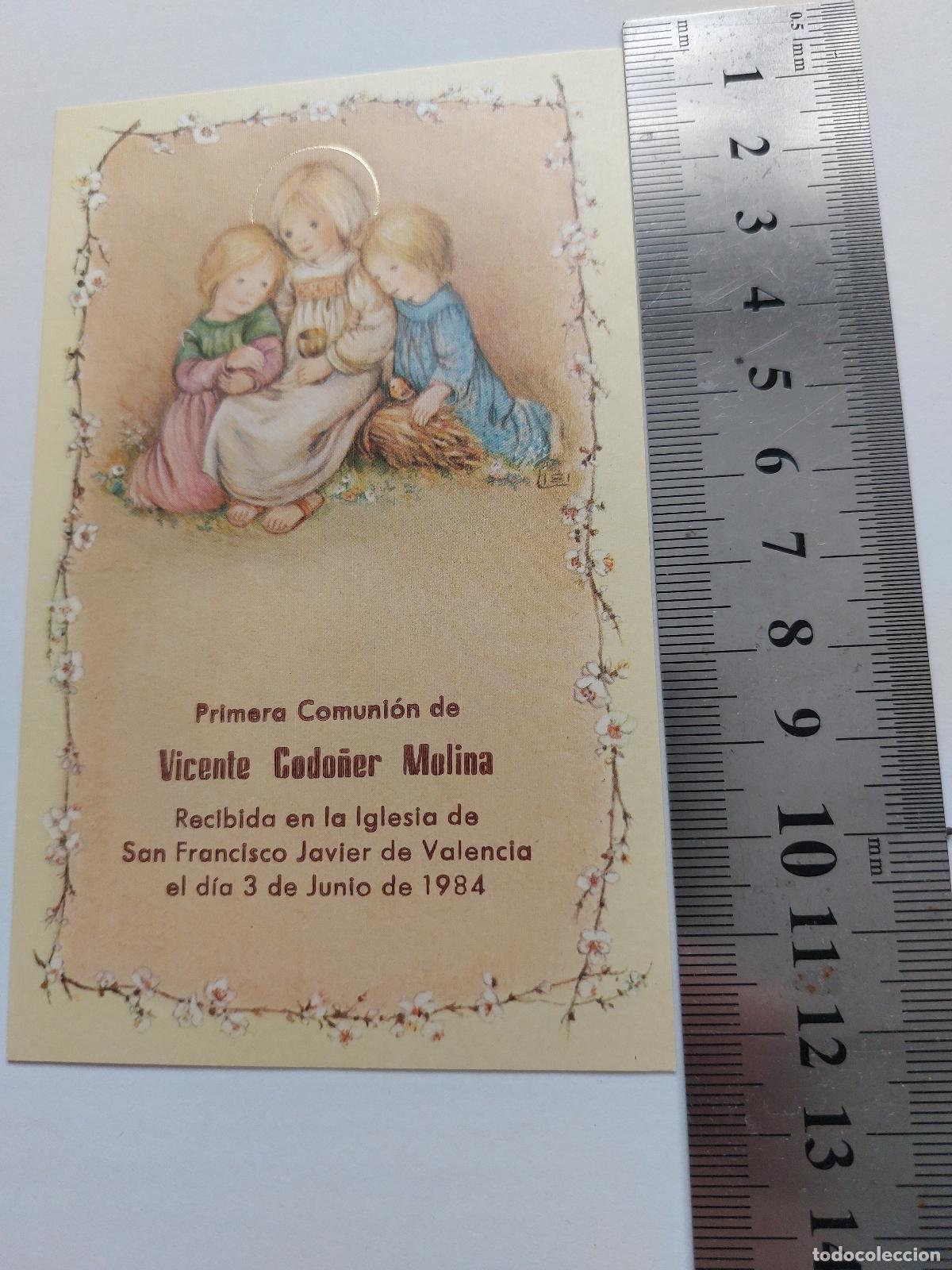 Postales: Estampa de Primera Comuni&oacute;n, Iglesia de San Francisco Javier en Valencia