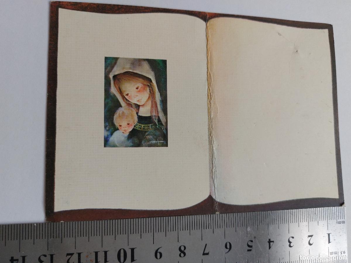 Postales: Estampa de Navidad con ilustraci&oacute;n de la Virgen y el Ni&ntilde;o