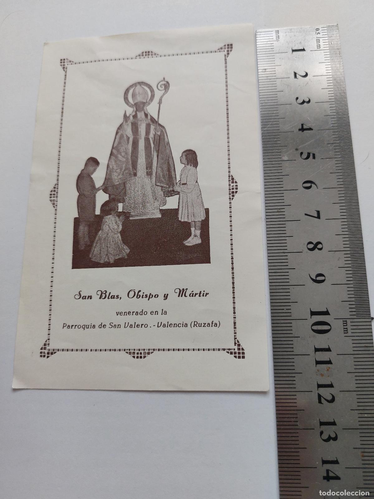 Postales: Estampa de San Blas Obispo y M&aacute;rtir en la Parroquia de San Valero Valencia