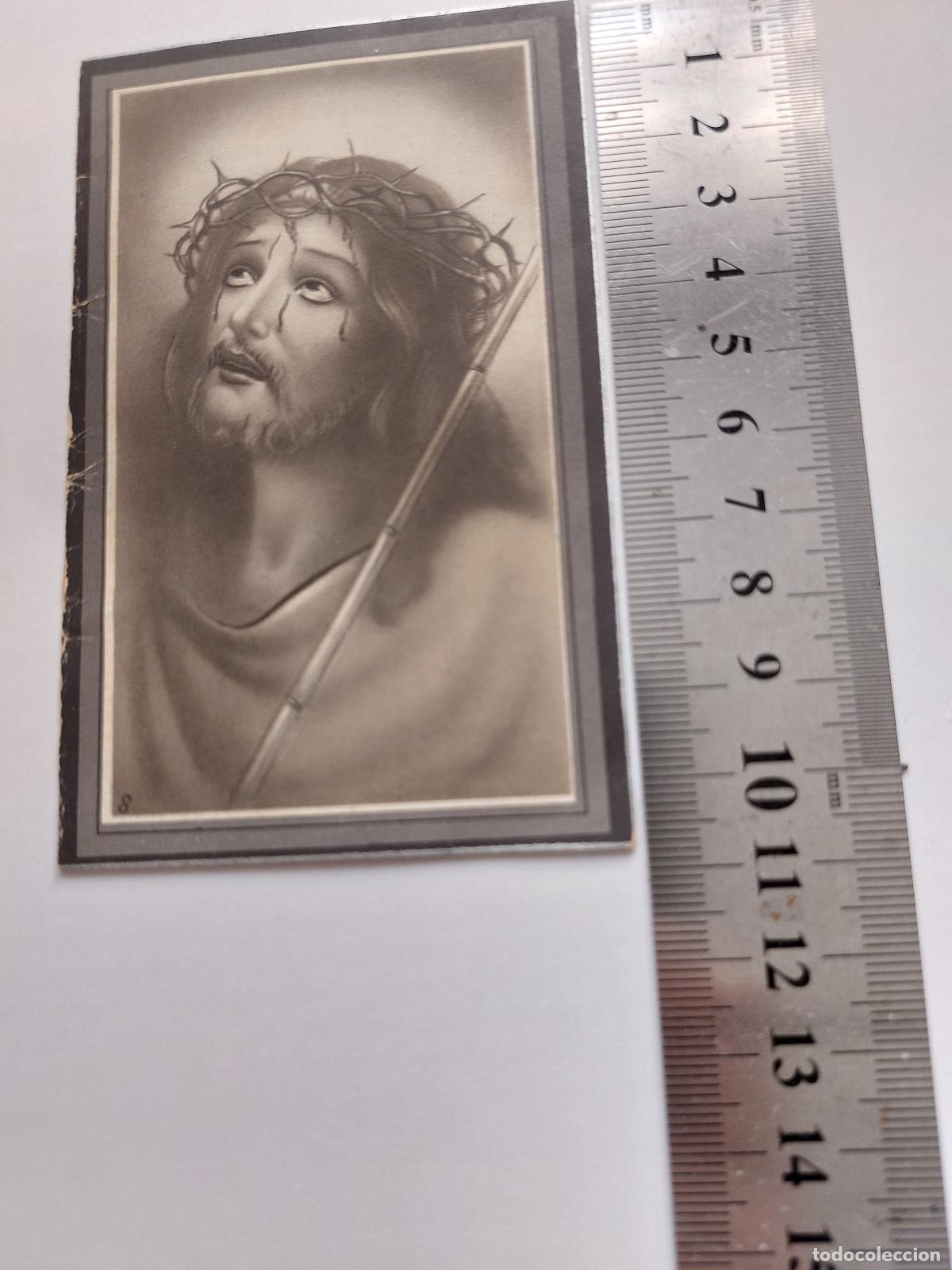 Postales: Estampa doble con im&aacute;genes de Jesucristo y la Virgen Mar&iacute;a