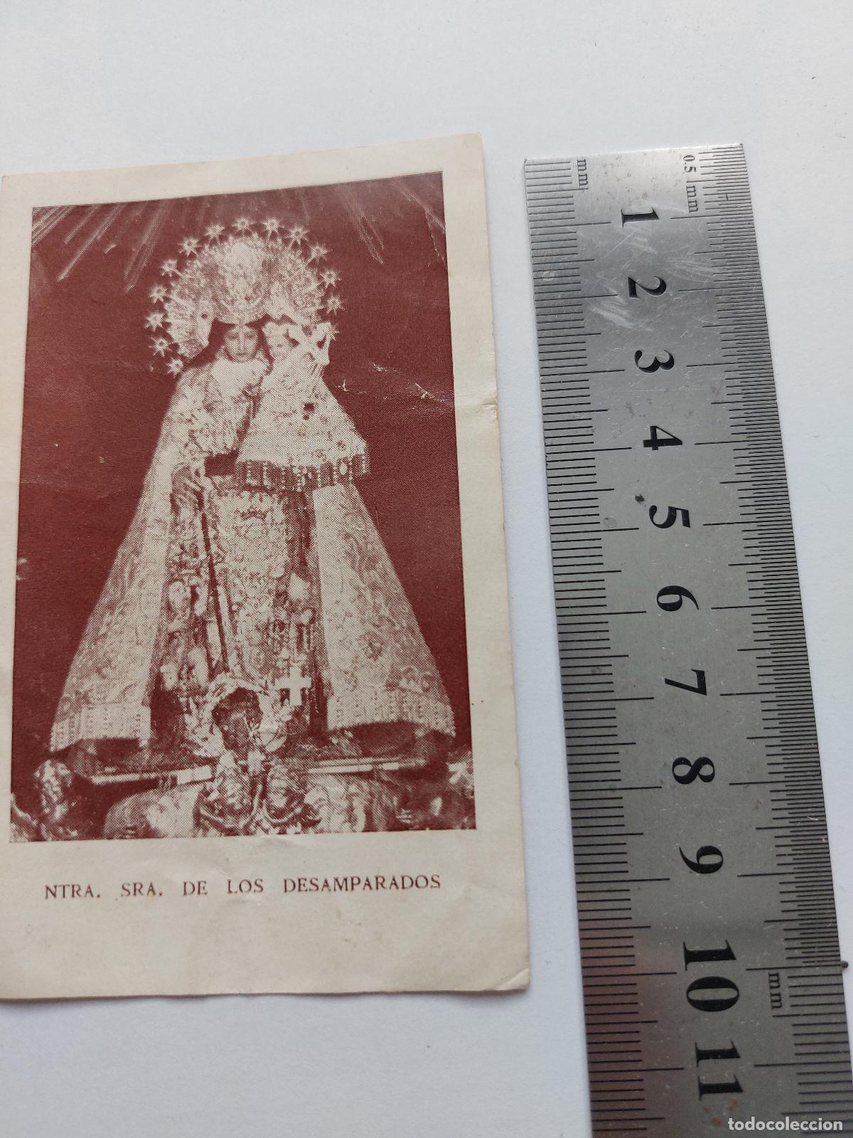 Postales: Estampa con Imagen de Nuestra Se&ntilde;ora de los Desamparados y Ave Mar&iacute;a