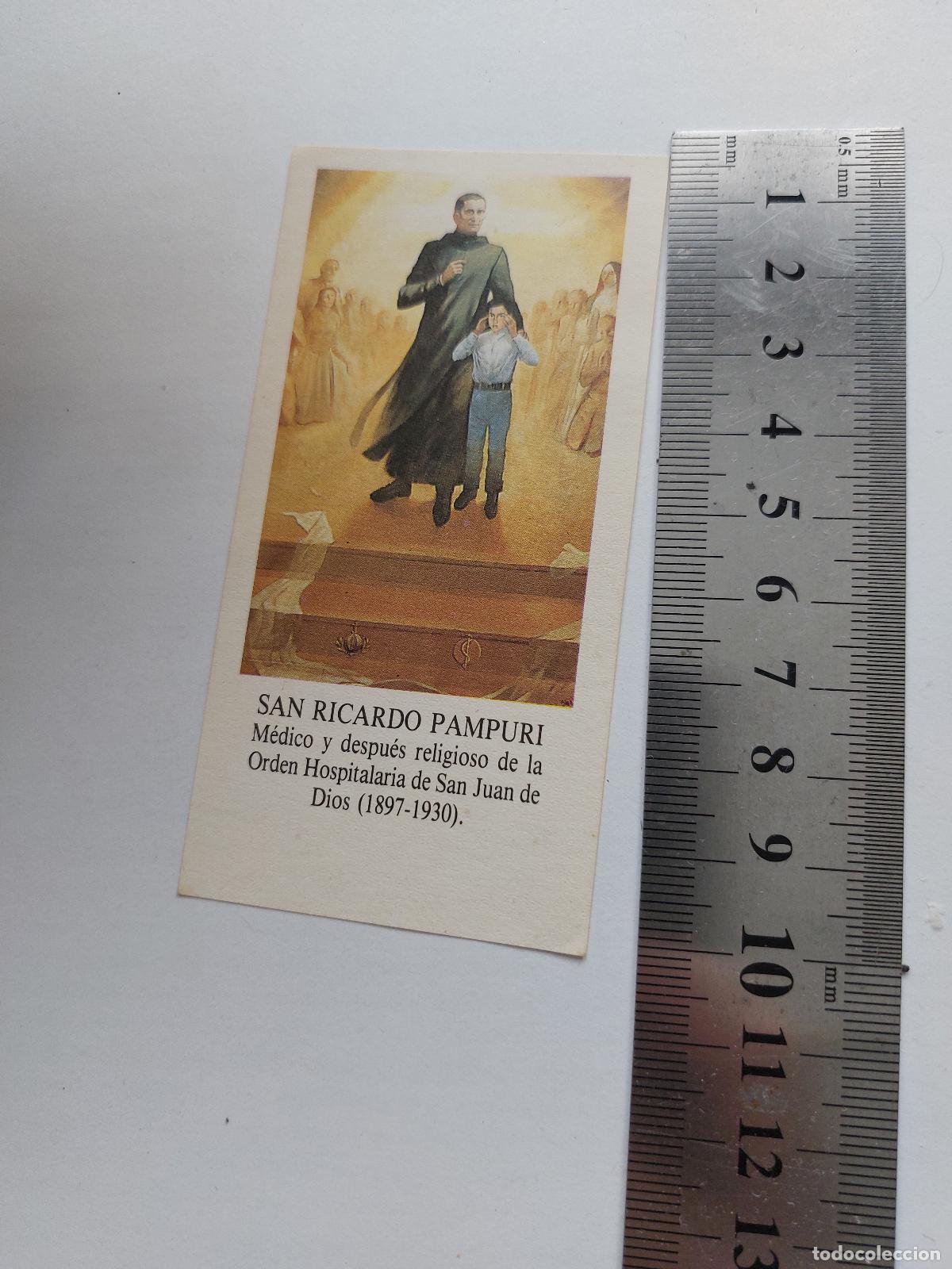Postales: Estampa religiosa de San Riccardo Pampuri con oraci&oacute;n