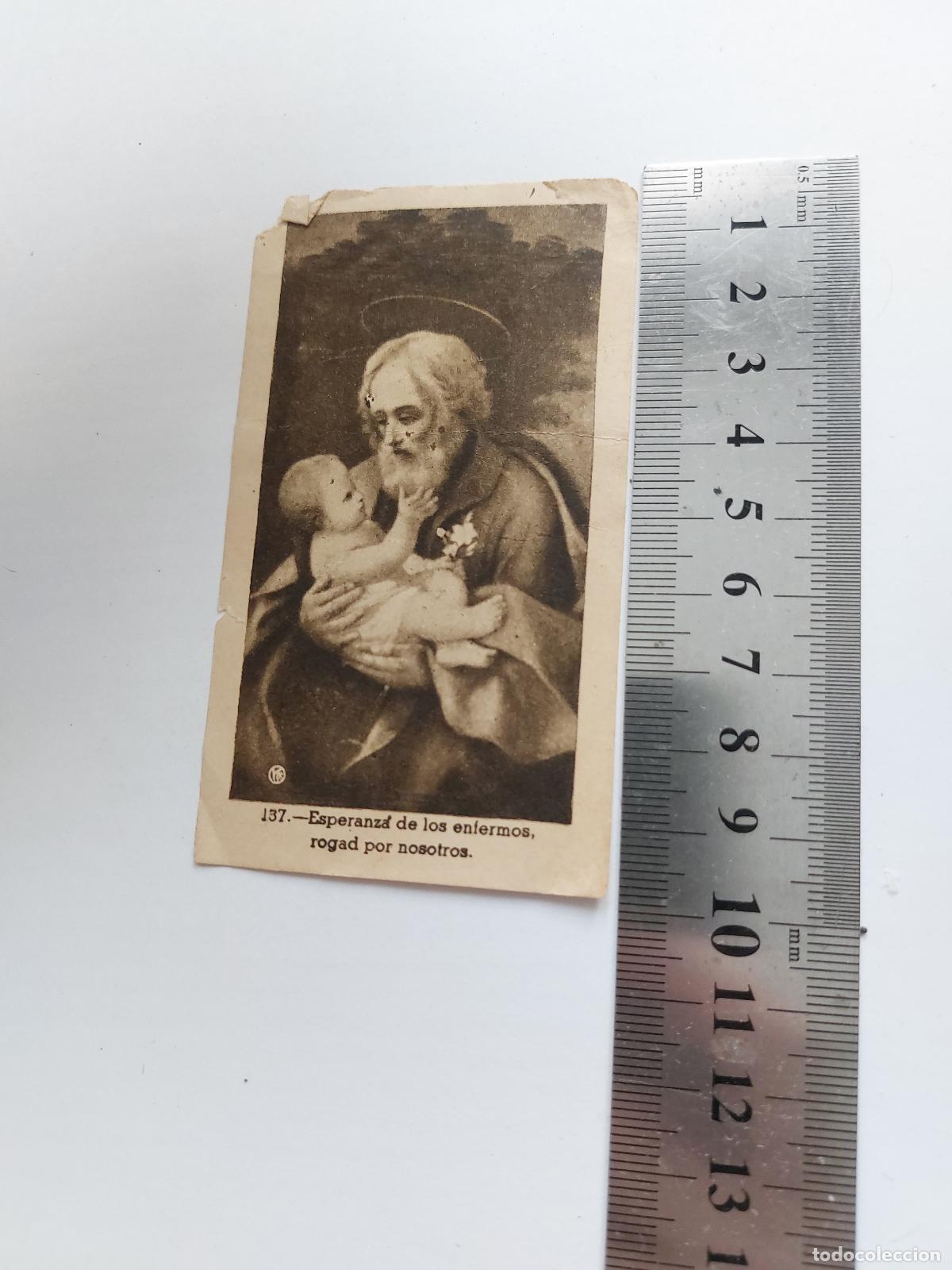 Postales: Estampa devocional religiosa de San Jos&eacute; con el Ni&ntilde;o Jes&uacute;s
