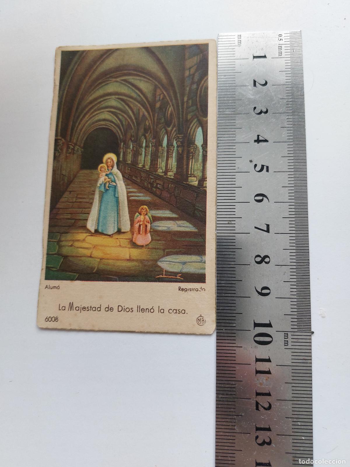 Postales: Estampa religiosa con imagen de la Virgen y el Ni&ntilde;o Jes&uacute;s