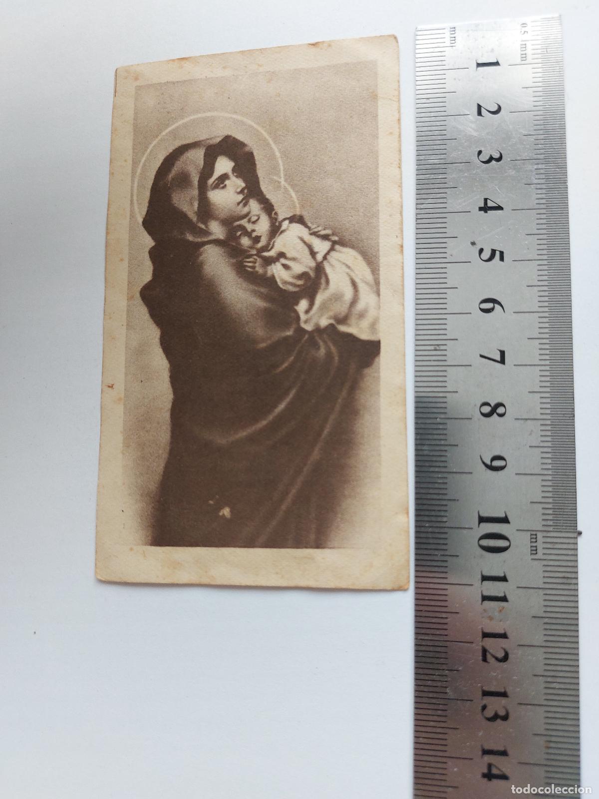 Postais: Estampa recordatorio religioso Virgen con ni&ntilde;o editada en 1958