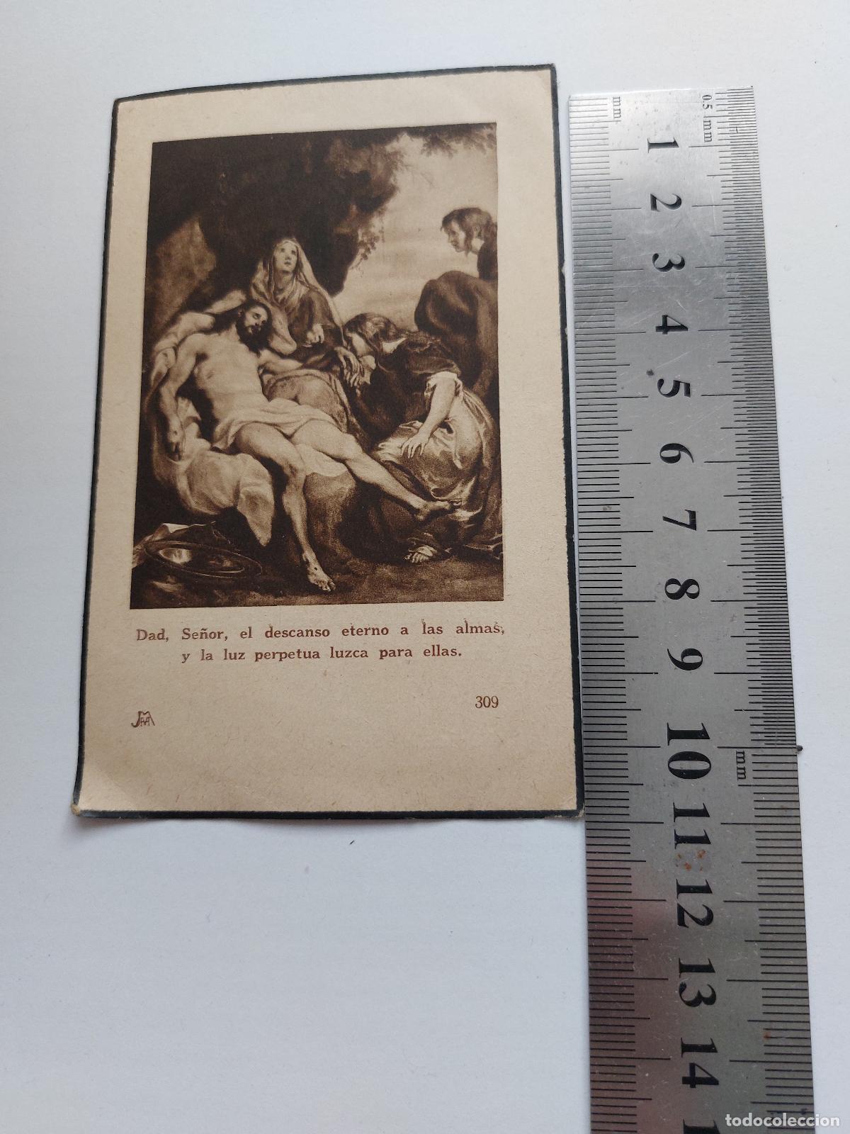 Postales: Estampa de recordatorio religioso con imagen de Piedad
