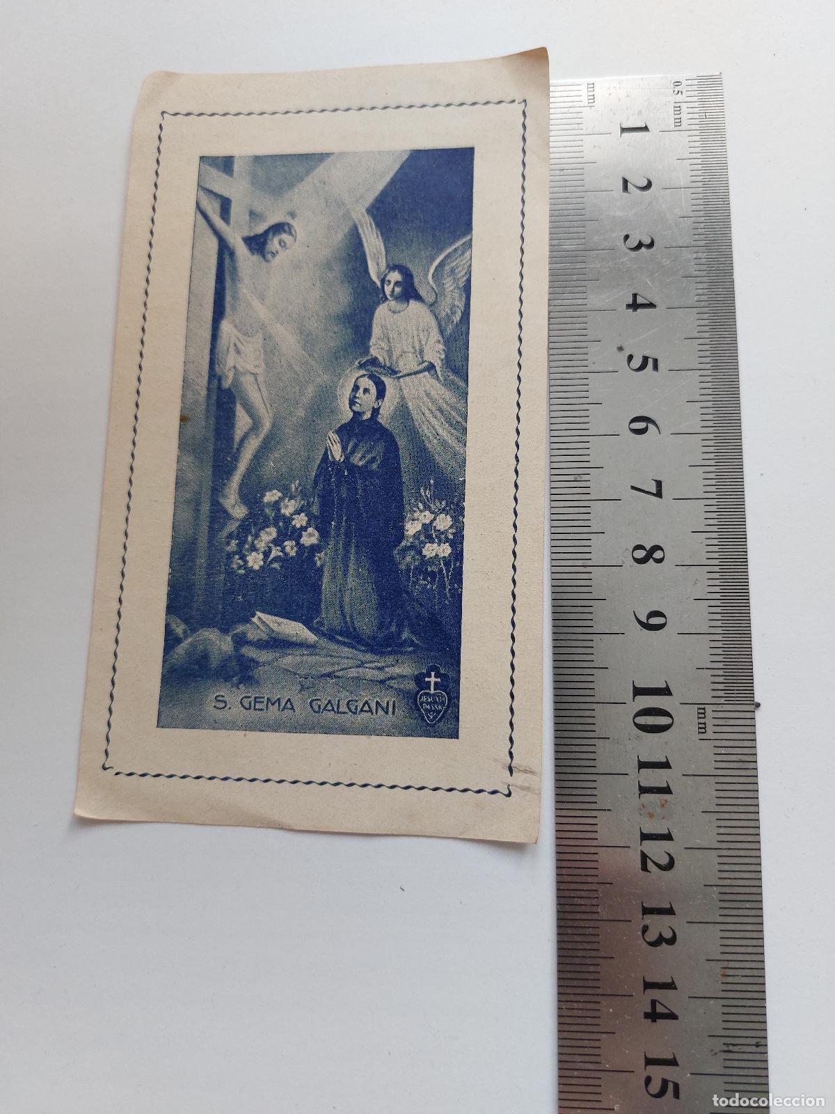 Postales: Estampa de Oraci&oacute;n a Santa Gema Galgani