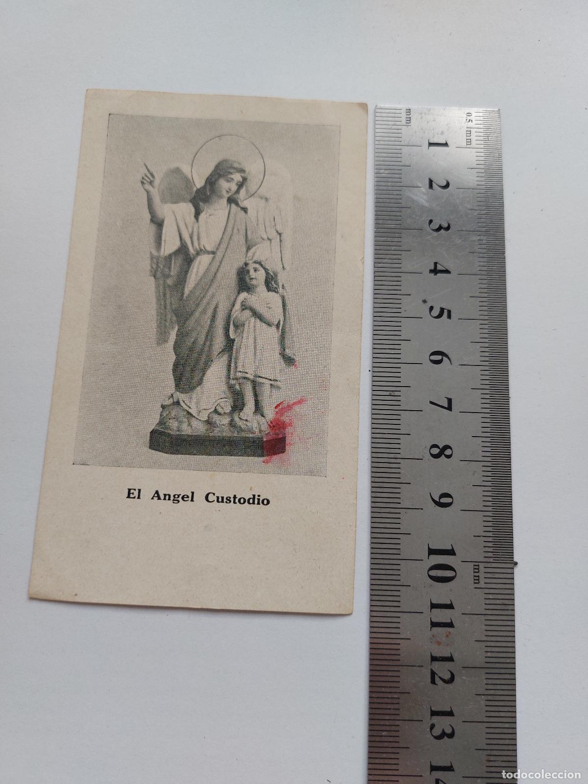 Postales: Estampa religiosa con la imagen y oraci&oacute;n del Santo &Aacute;ngel Custodio