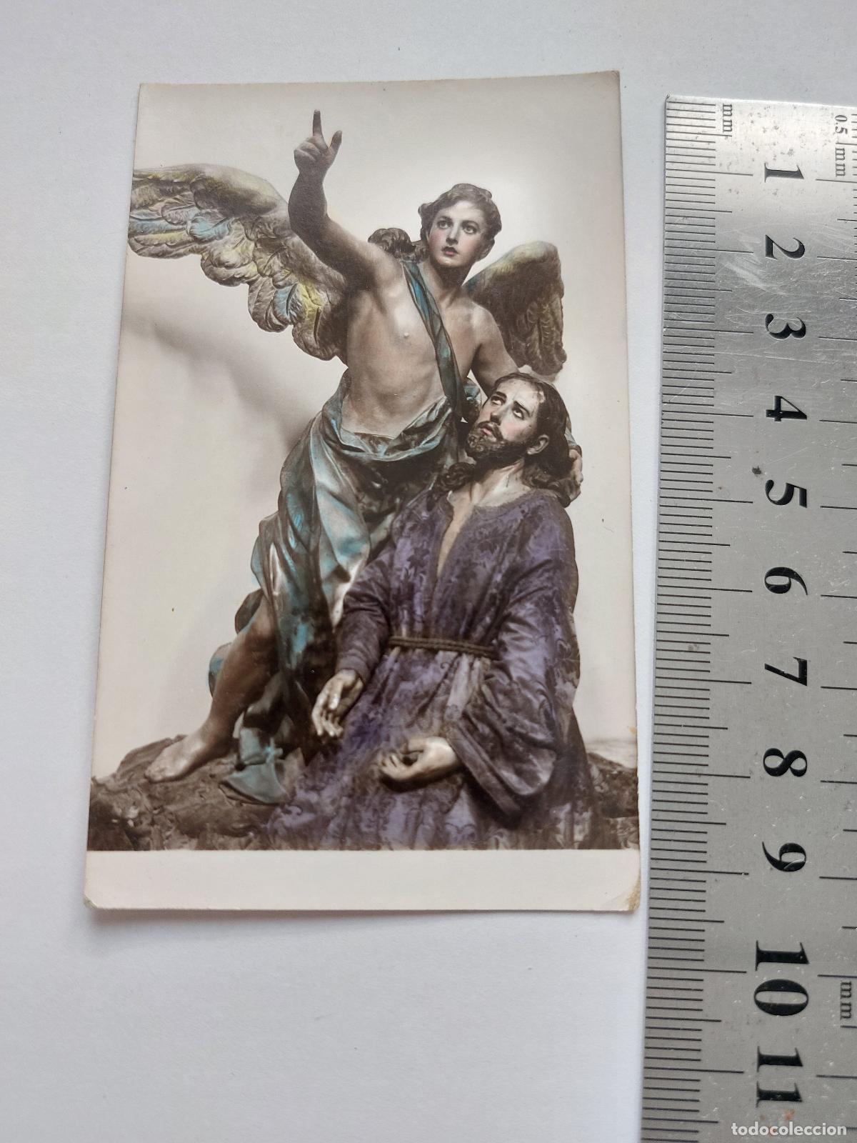Postales: Estampa con ilustraci&oacute;n religiosa de Jesucristo y un &aacute;ngel