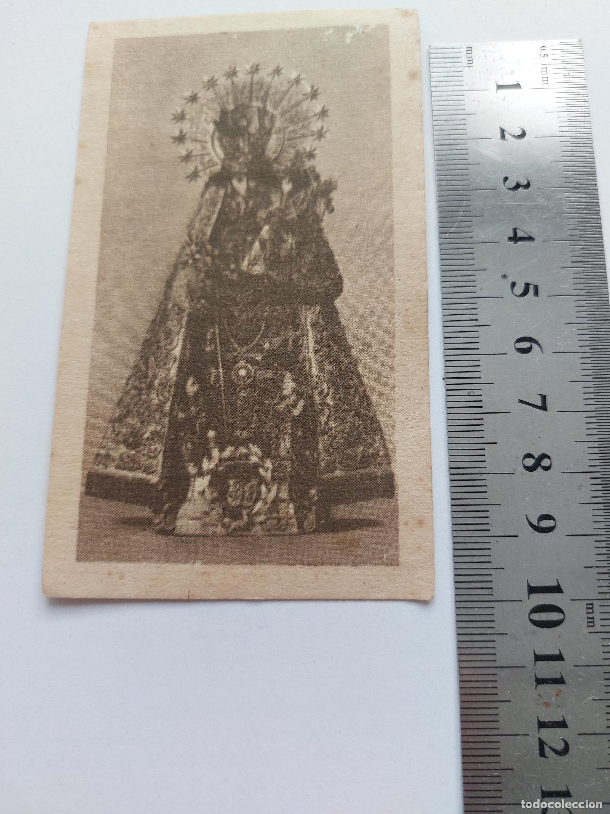 Postales: Estampa con imagen religiosa de la Virgen y recordatorio de Finisterre S.A.