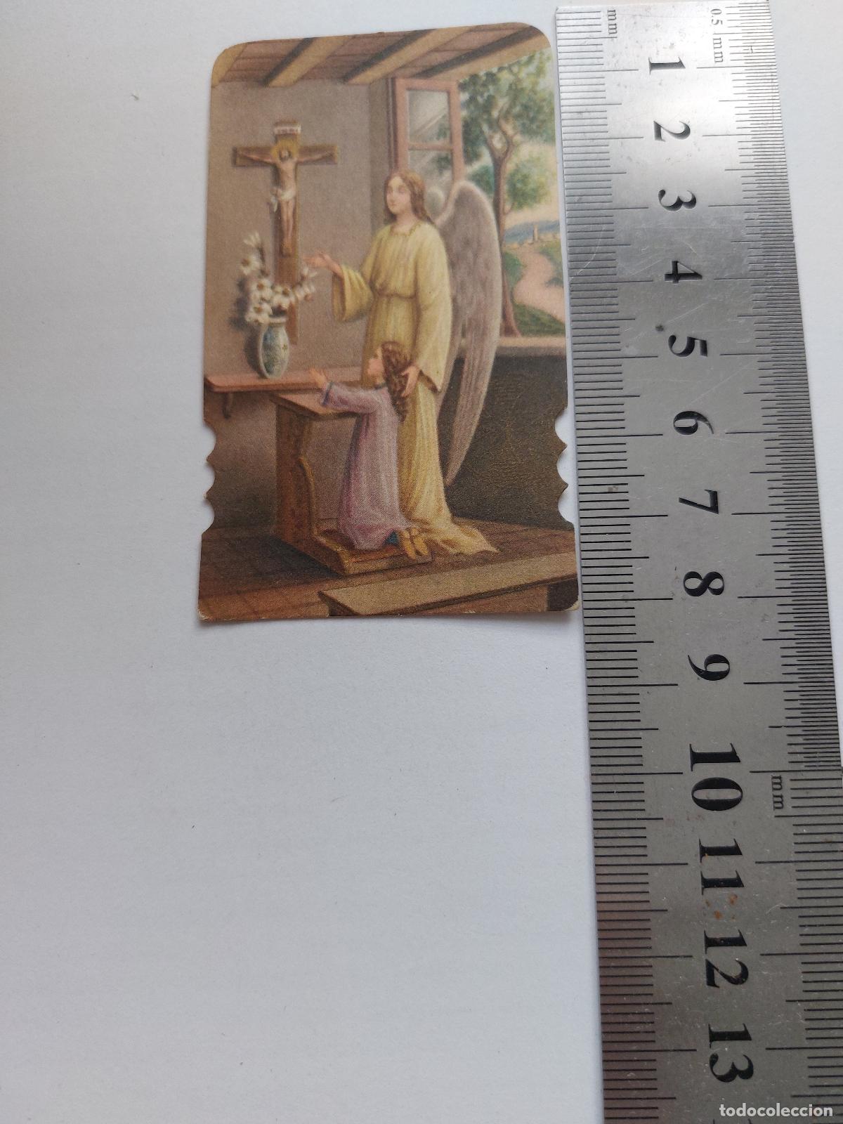 Postales: Estampa religiosa con ilustraci&oacute;n de &aacute;ngel guardi&aacute;n y ni&ntilde;o