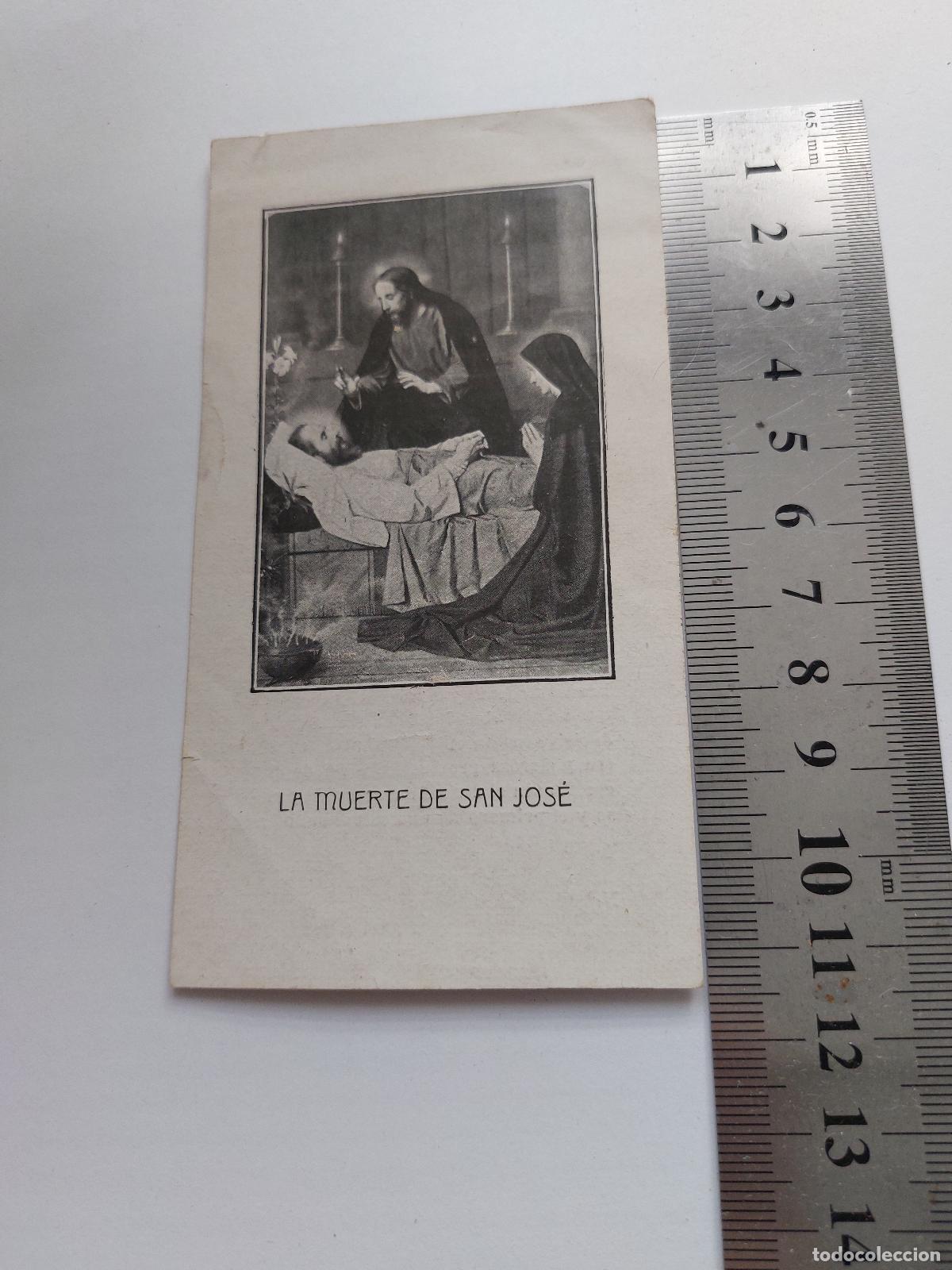 Postales: Estampa religiosa con estampa de la Muerte de San Jos&eacute;
