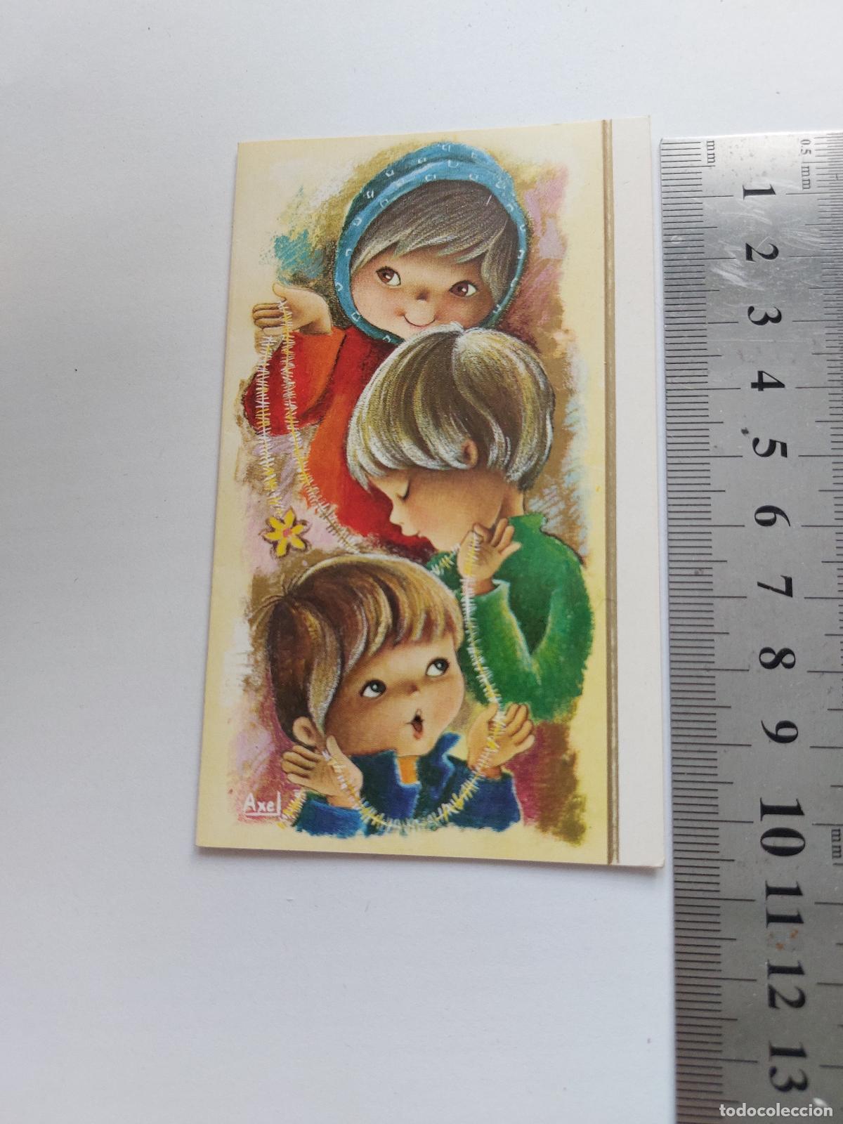 Postales: Estampa ilustrada con ni&ntilde;os jugando con una guirnalda