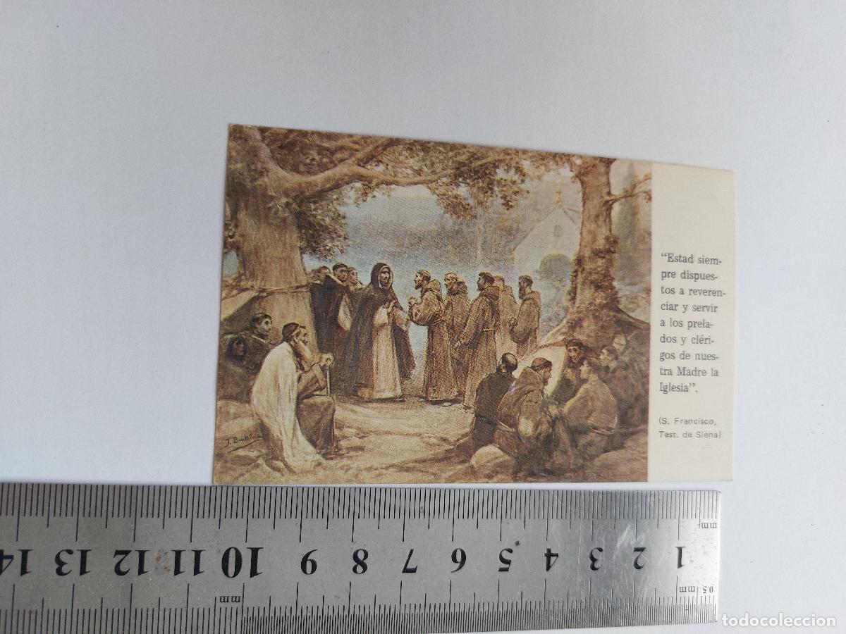 Postales: Estampa religiosa: Encuentro de San Francisco y Santo Domingo de Guzm&aacute;n