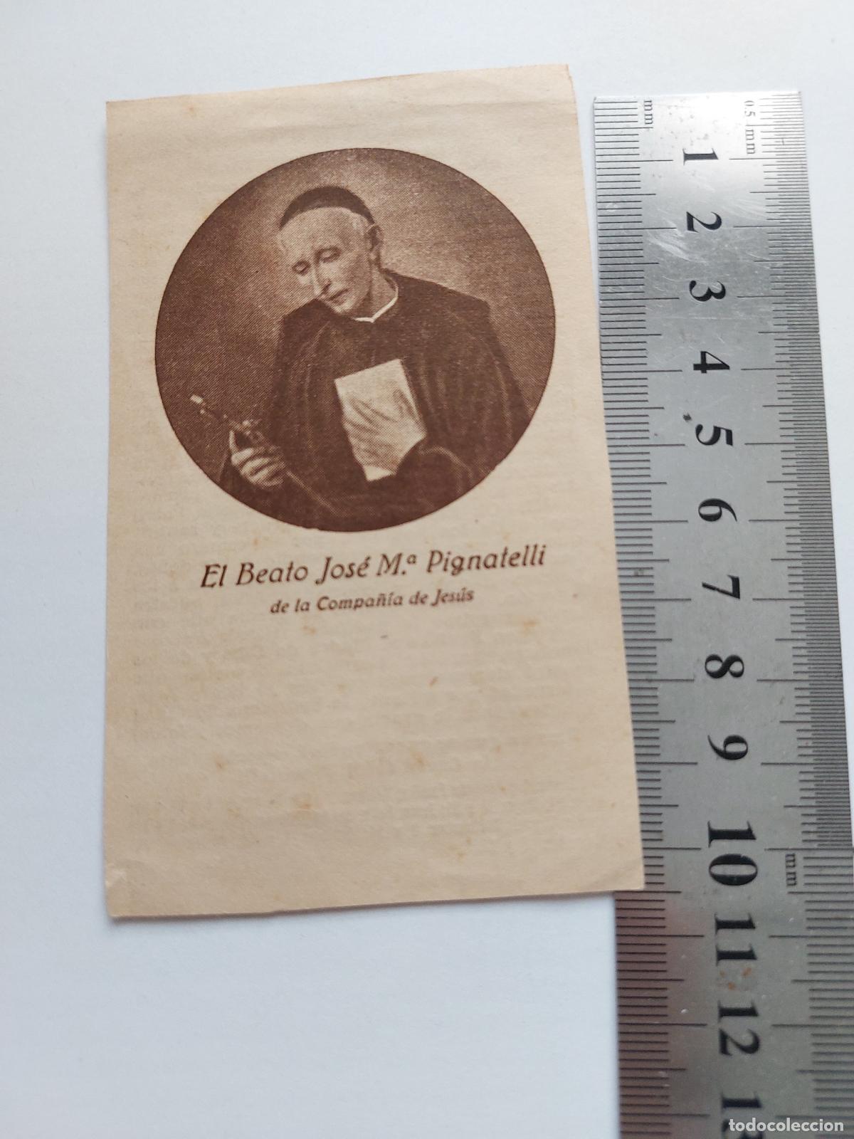 Postales: Estampa de oraci&oacute;n dedicada al Beato Jos&eacute; Mar&iacute;a Pignatelli de la Compa&ntilde;&iacute;a de Jes&uacute;s