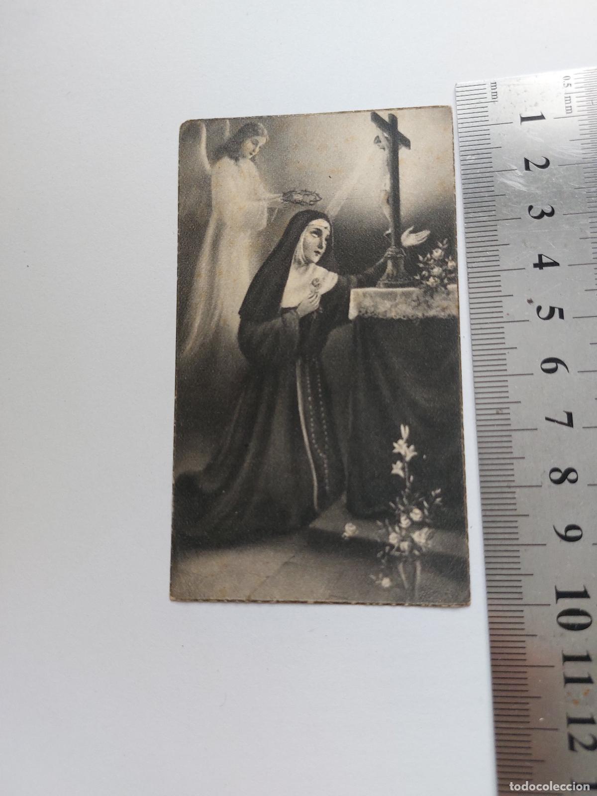 Postales: Estampa de recordatorio f&uacute;nebre de Do&ntilde;a Eugenia Crespo Gero en Le&oacute;n