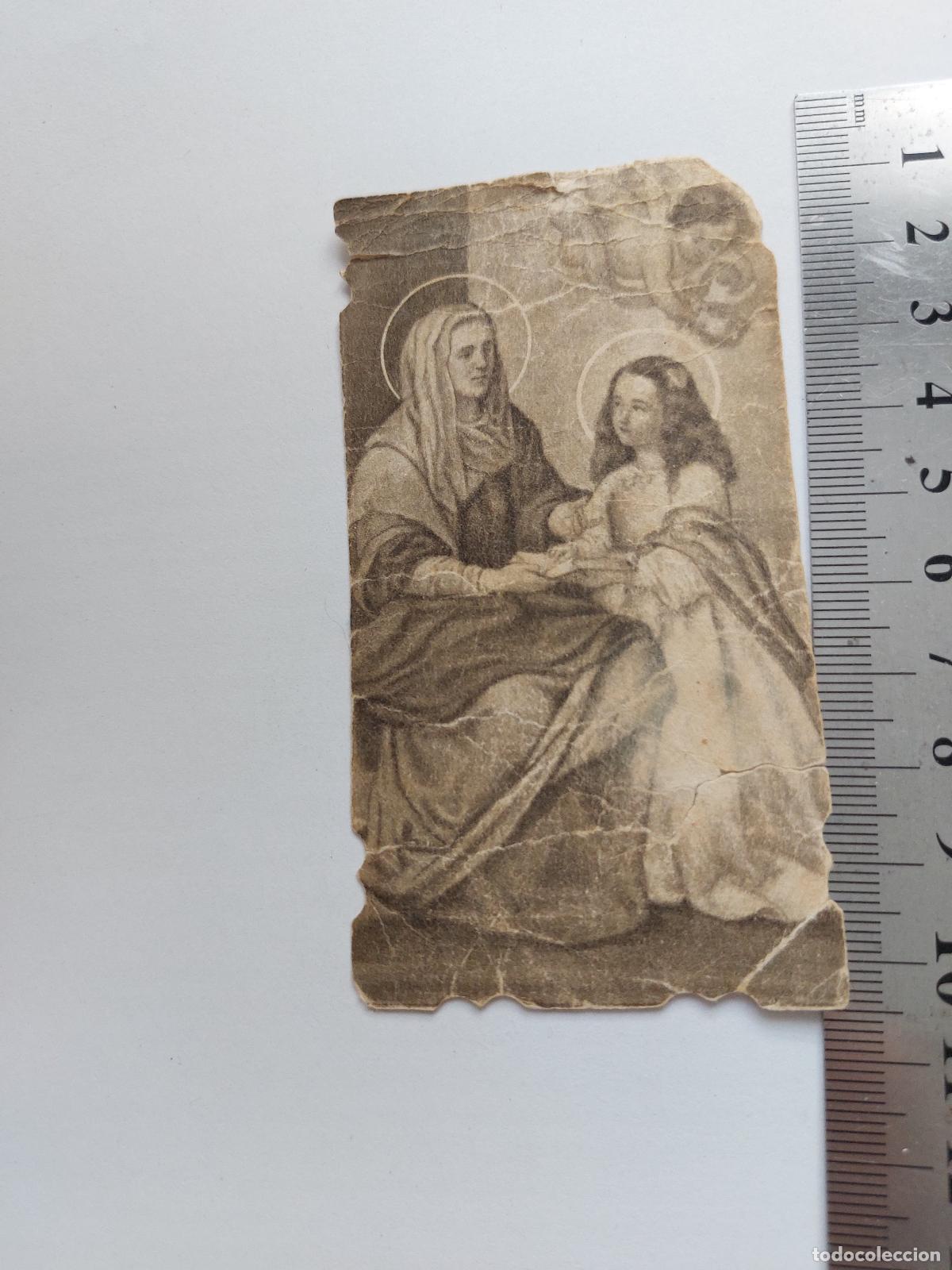 Postales: Estampa con Oraci&oacute;n a Santa Ana e imagen devocional