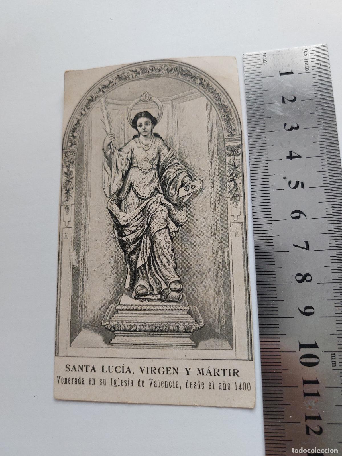 Postales: Estampa religiosa de Santa Luc&iacute;a, Virgen y M&aacute;rtir en Valencia