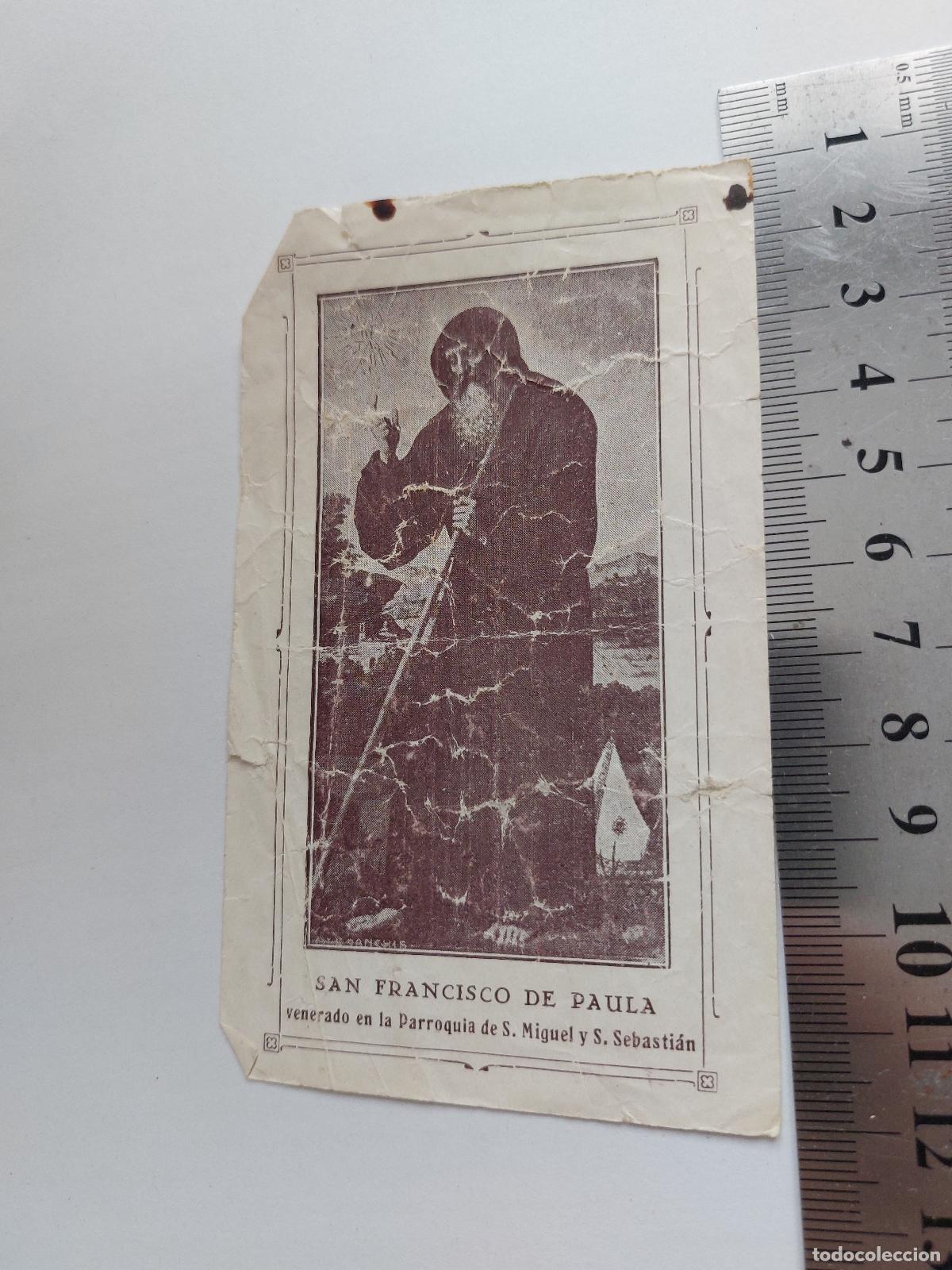Postales: Estampa de San Francisco de Paula venerado en Parroquia de San Miguel y San Sebasti&aacute;n