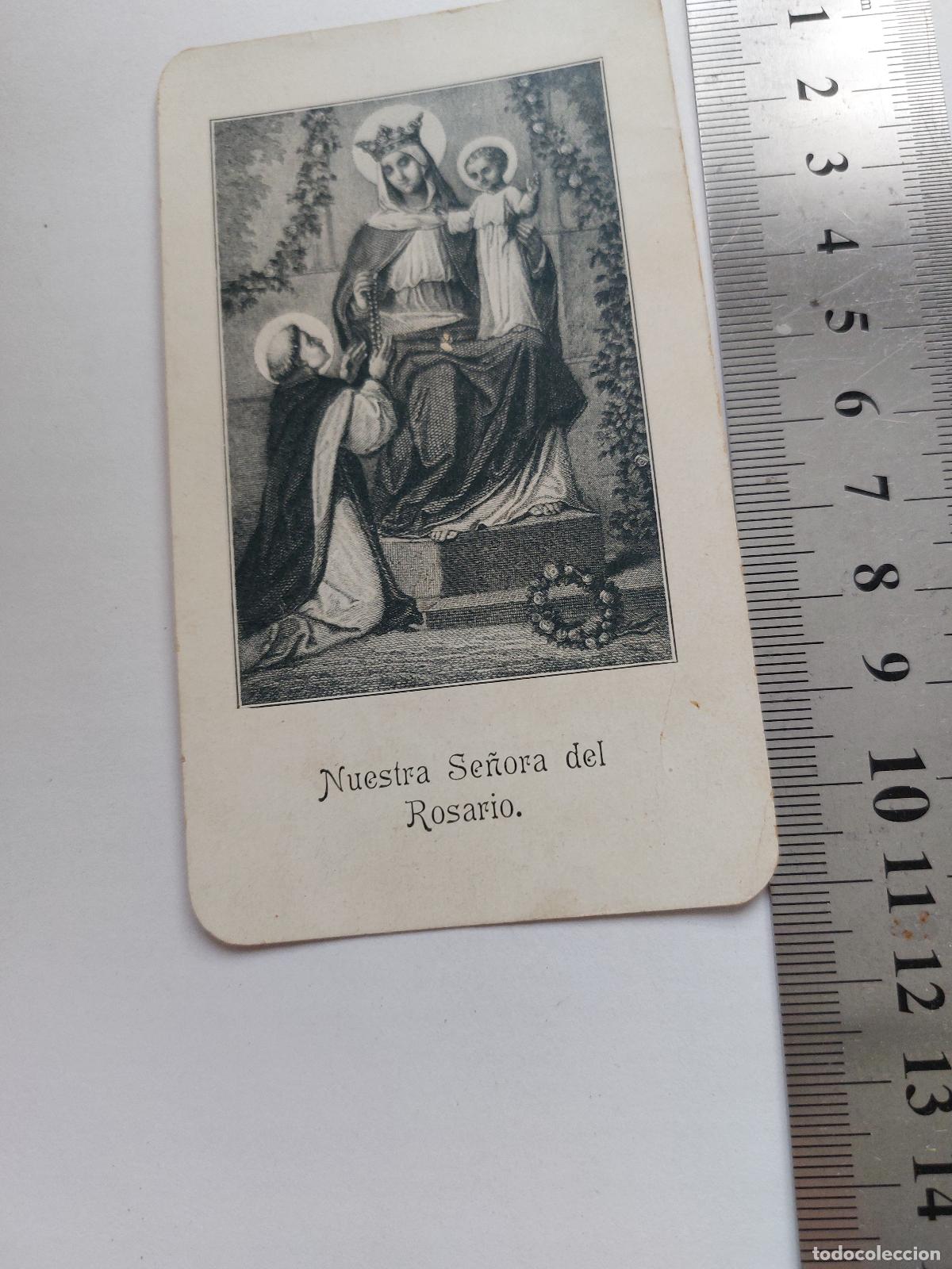 Postales: Estampa religiosa de Nuestra Se&ntilde;ora del Rosario
