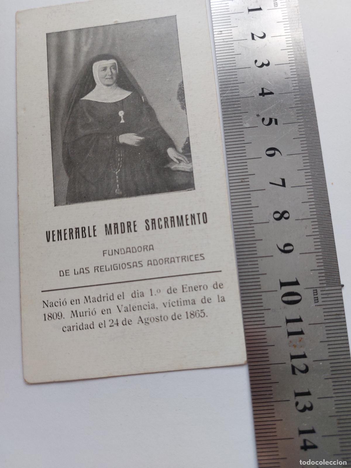 Postales: Estampa de la Venerable Madre Sacramento, Fundadora de las Adoratrices