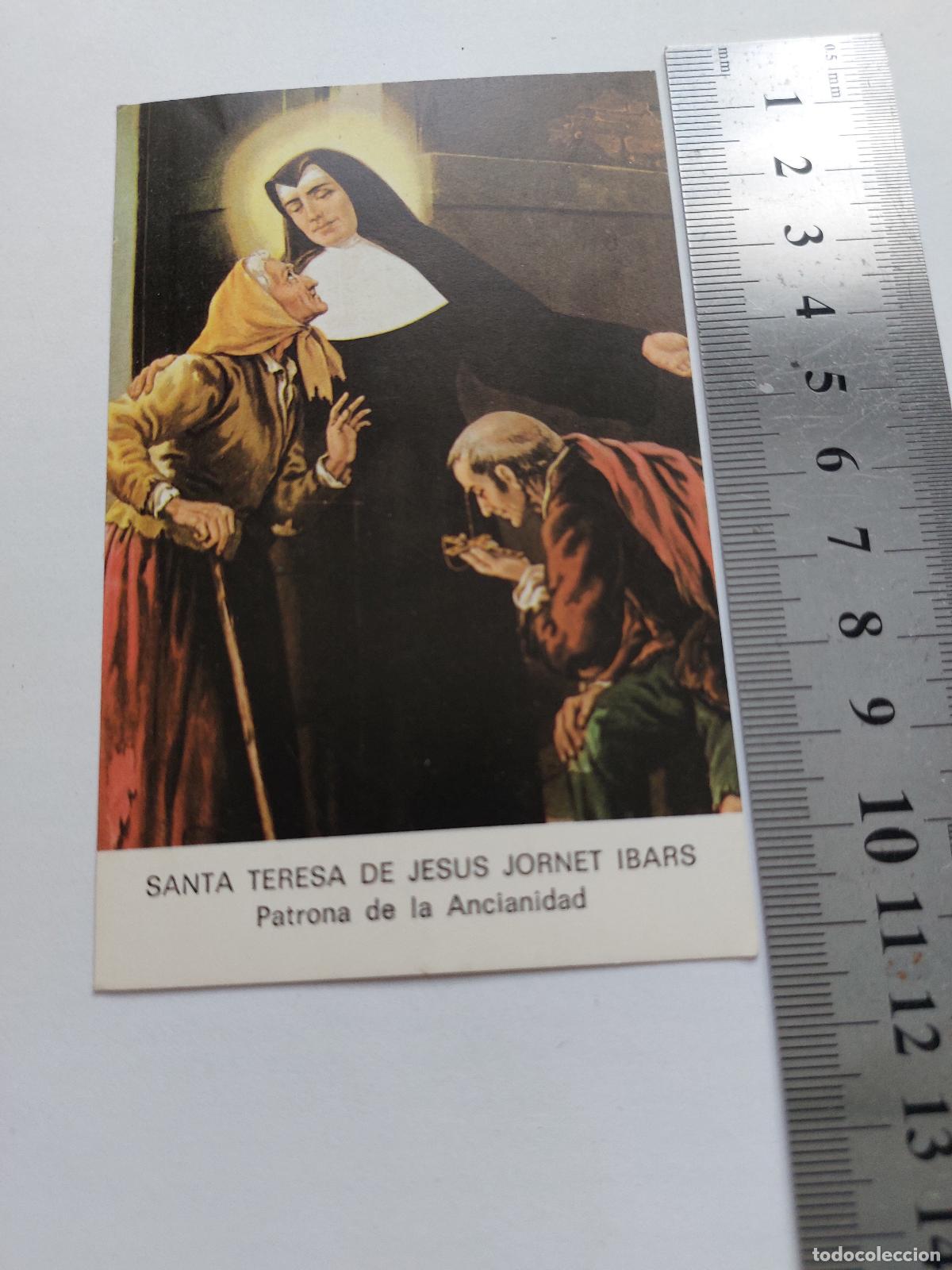 Postales: Estampa religiosa de Santa Teresa de Jes&uacute;s Jornet con oraci&oacute;n y biograf&iacute;a