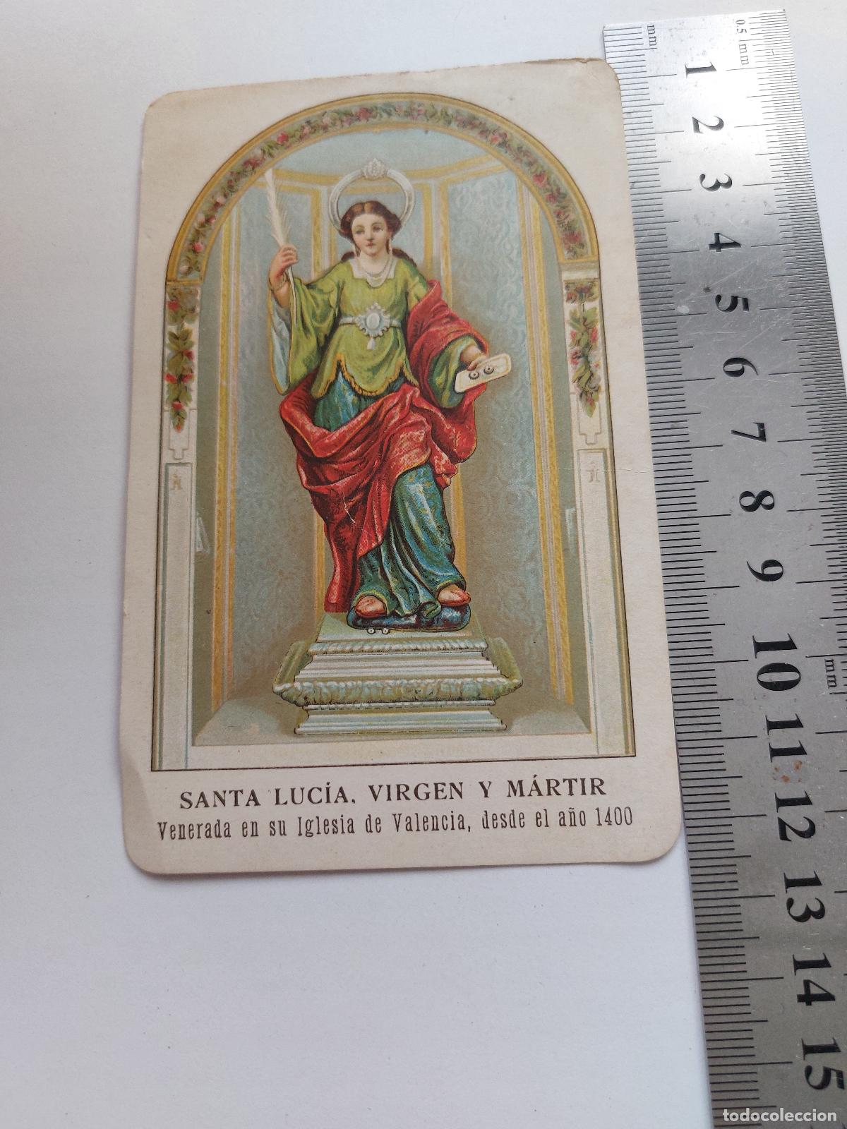 Postales: Estampa religiosa de Santa Luc&iacute;a, Virgen y M&aacute;rtir en Valencia