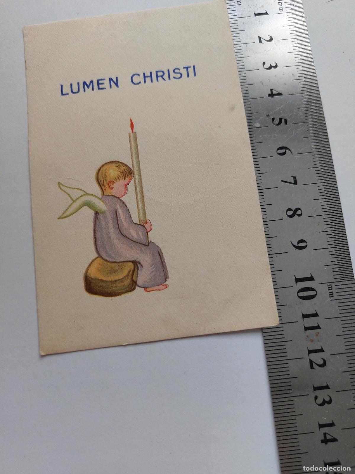 Postales: Estampa religiosa Lumen Christi angel con vela