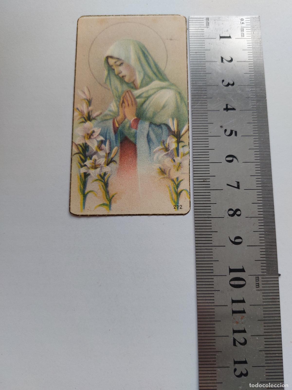 Postales: Estampa religiosa con imagen de la Virgen Mar&iacute;a