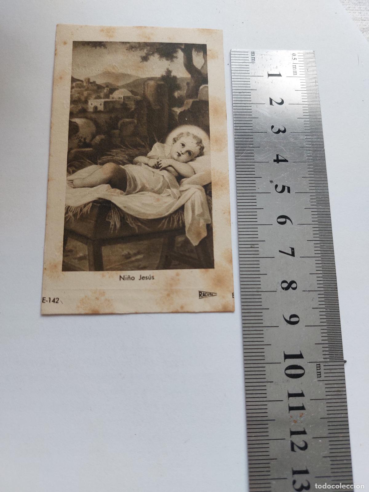 Postales: Estampa religiosa de felicitaci&oacute;n de Navidad con Ni&ntilde;o Jes&uacute;s