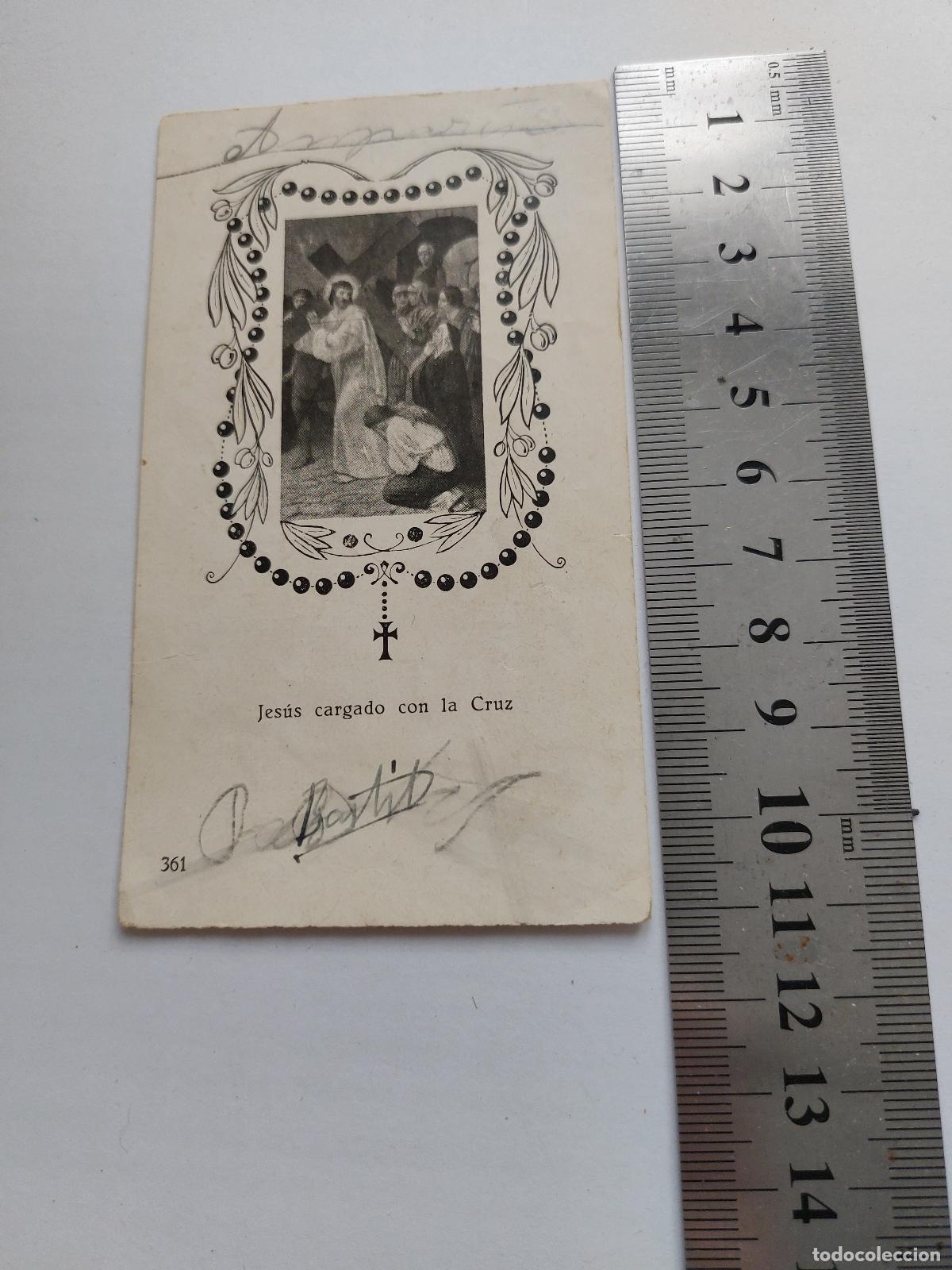 Postales: Estampa religiosa de Jes&uacute;s cargado con la cruz