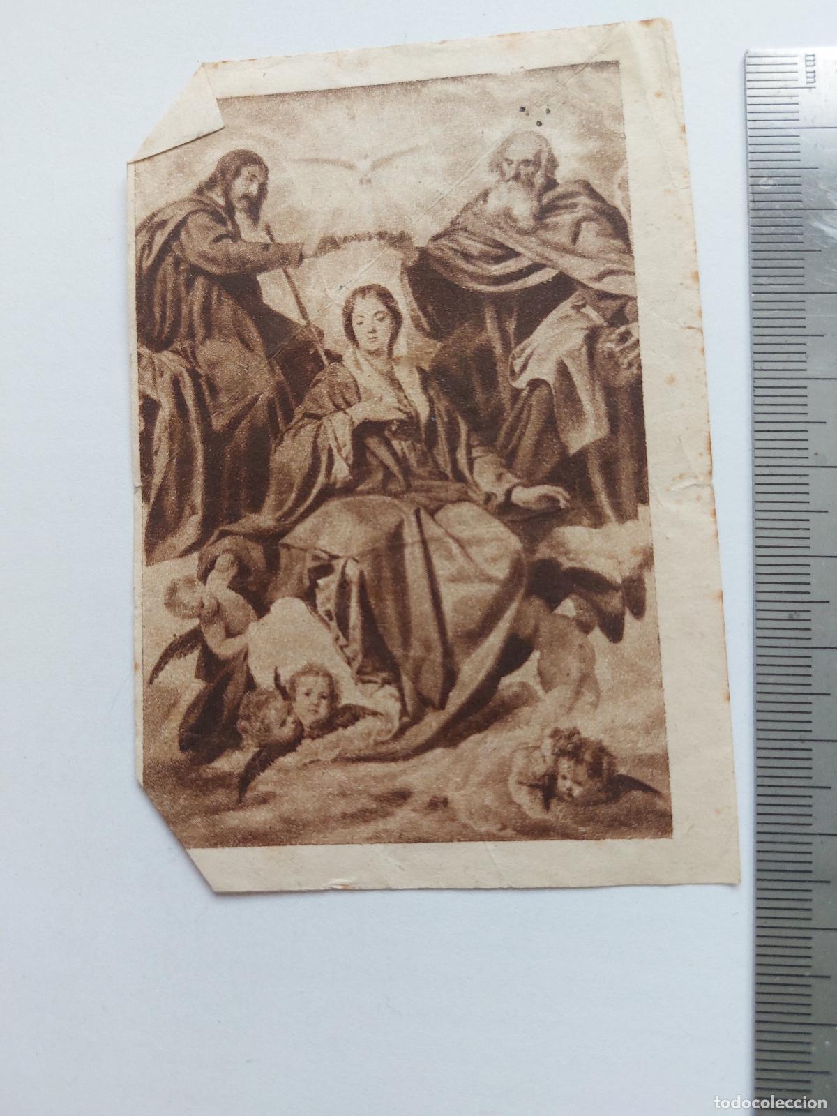Postales: Estampa religiosa con la imagen de la Coronaci&oacute;n de la Virgen