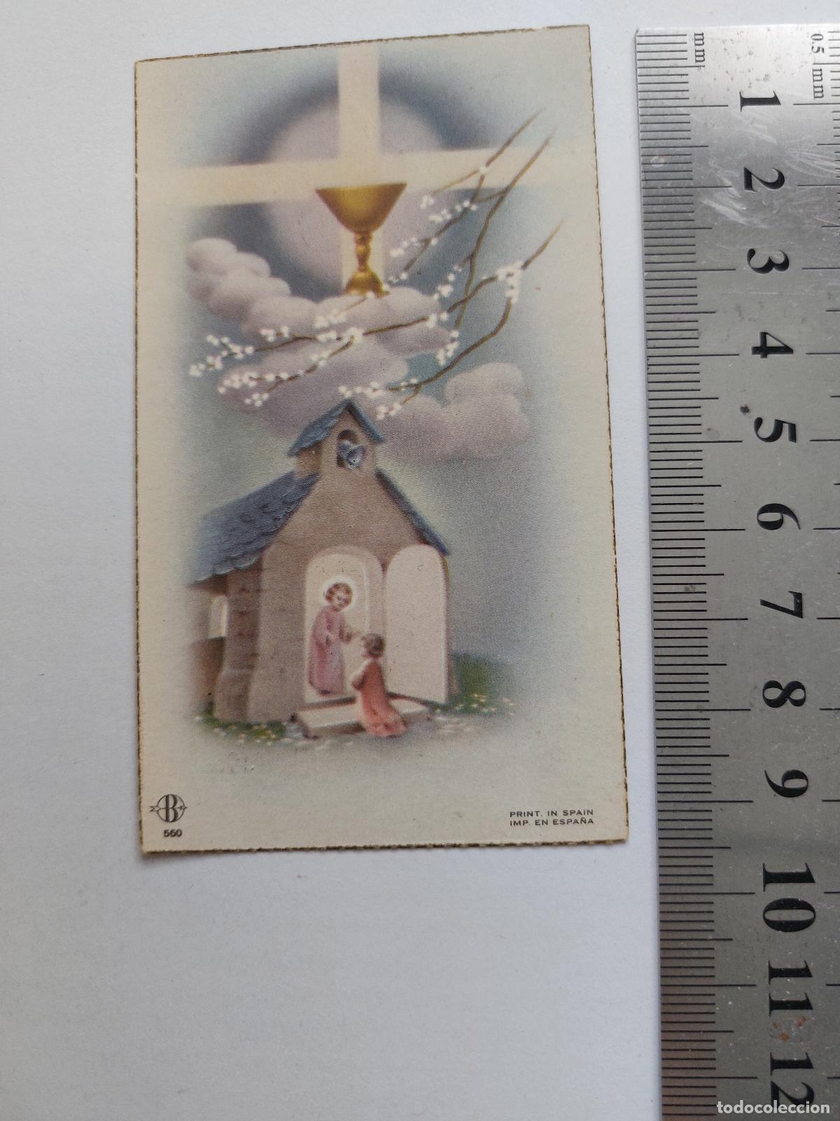 Postales: Estampa de recuerdo de Primera Comuni&oacute;n en Barcelona