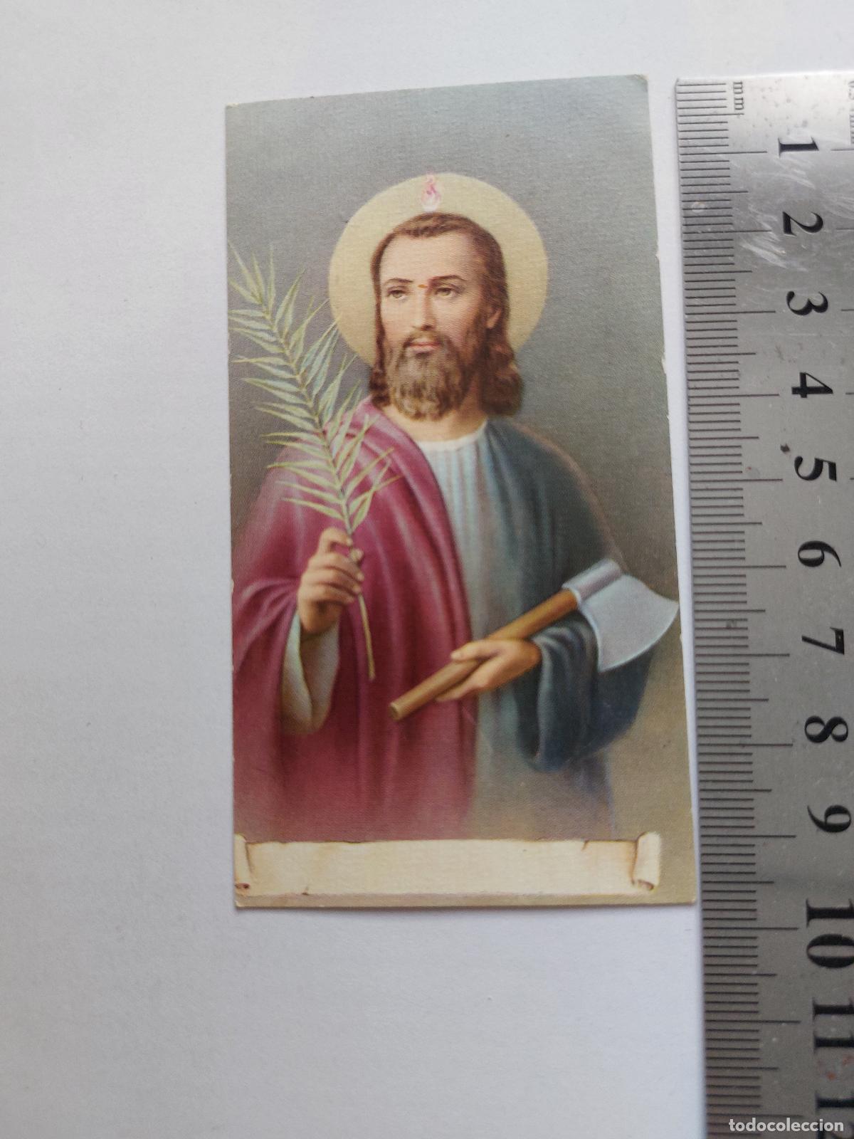 Postales: Estampa con imagen de San Judas Tadeo con hacha y palma