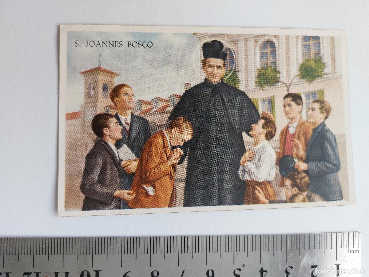 Postales: Estampa de San Juan Bosco rodeado de j&oacute;venes