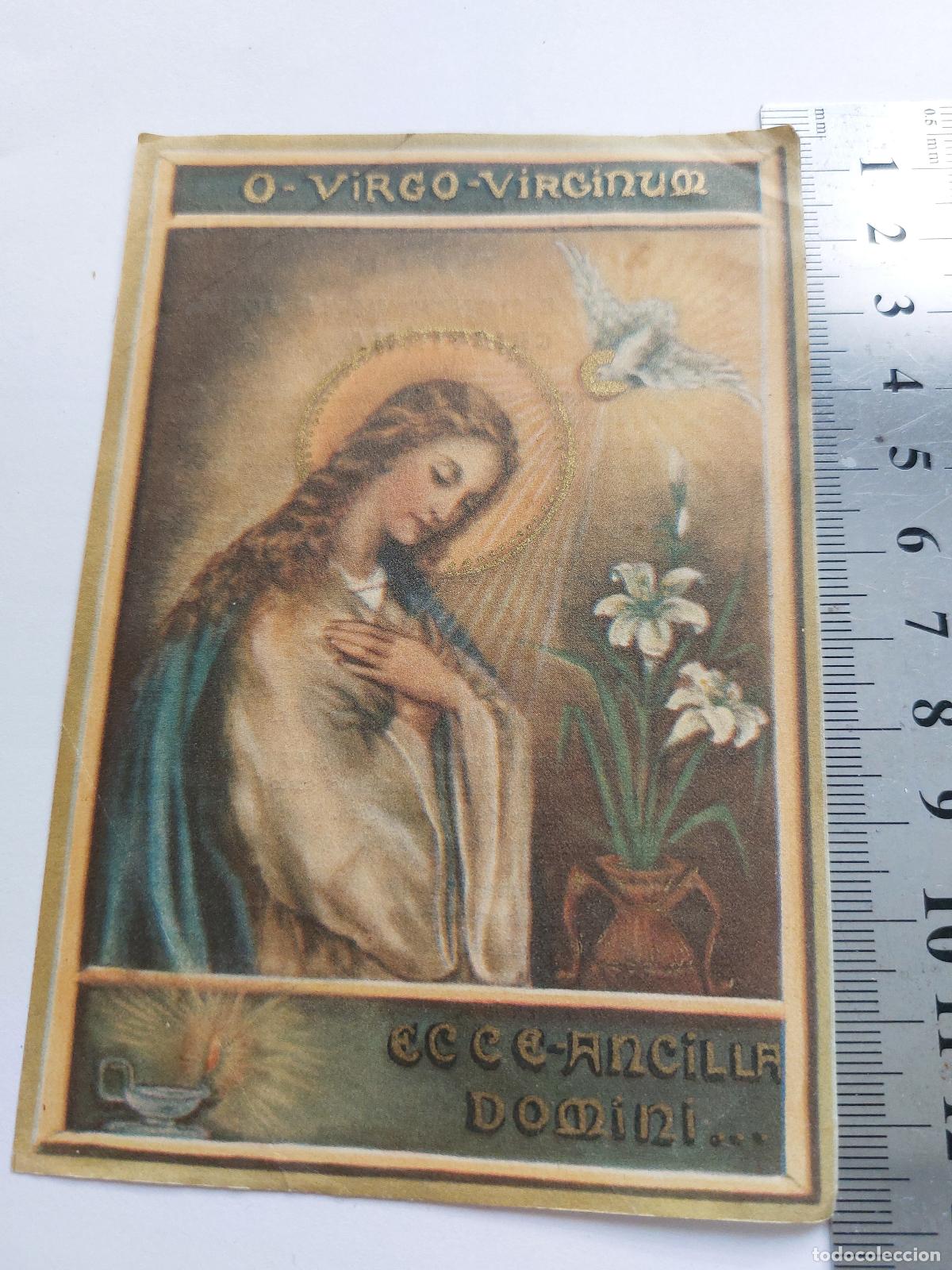 Postales: Estampa religiosa O Virgo Virginum, recuerdo de ejercicios espirituales