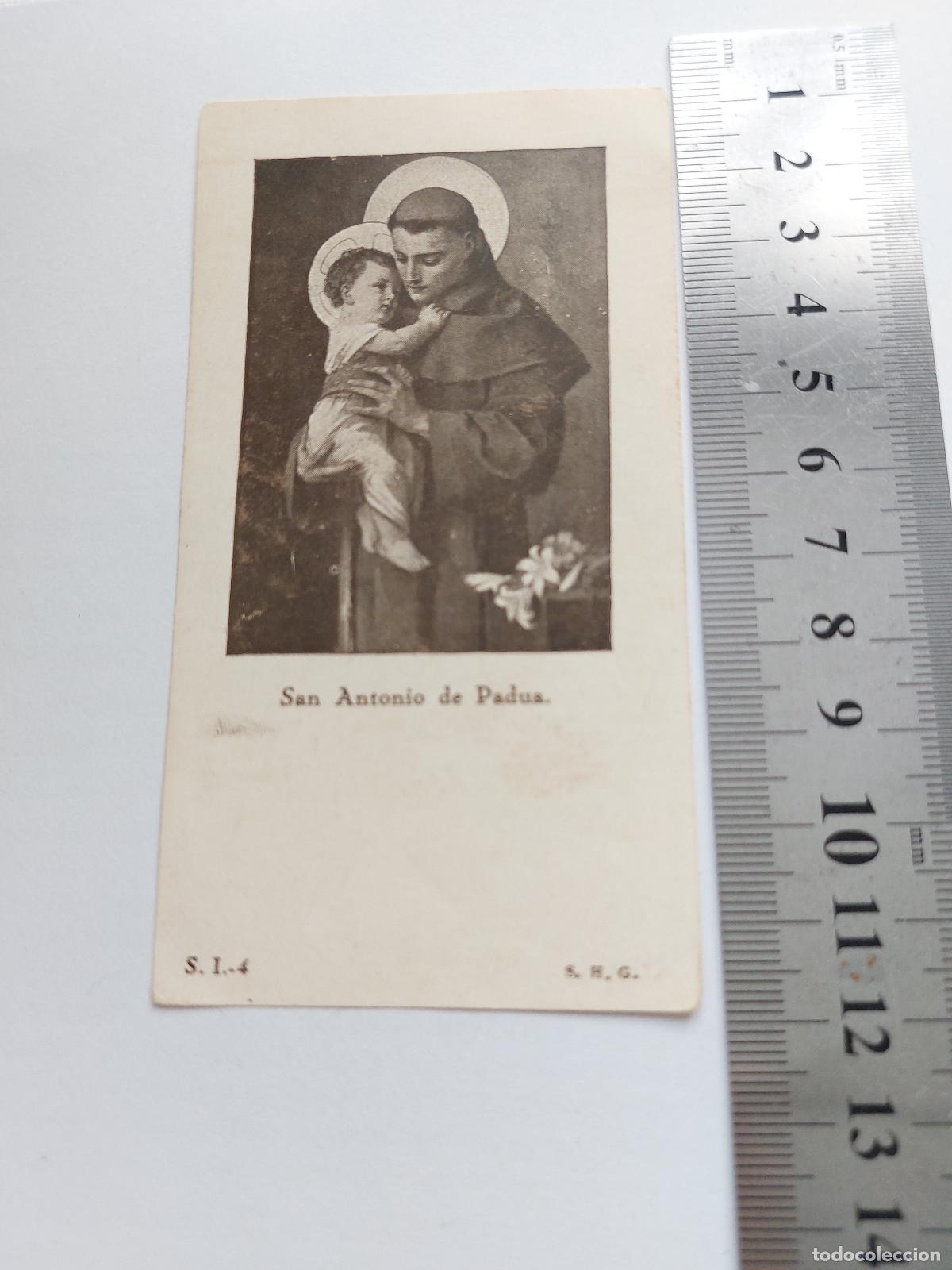 Postales: Estampa con imagen de San Antonio de Padua y el Ni&ntilde;o Jes&uacute;s