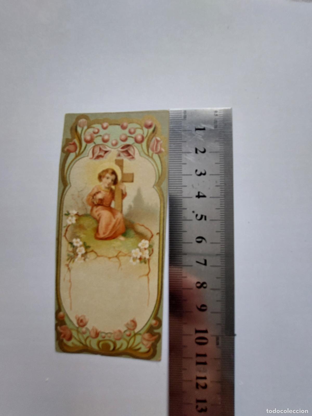 Postales: Estampa religiosa con imagen del Ni&ntilde;o Jes&uacute;s y una cruz