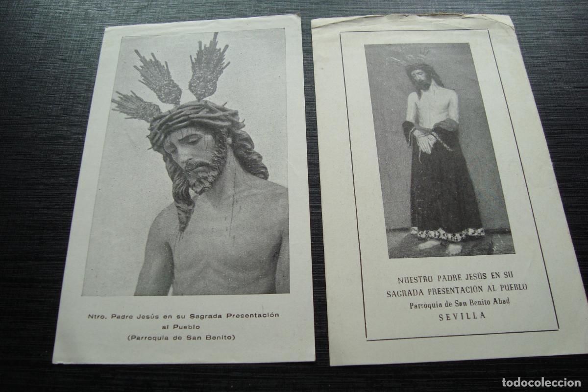 Postales: DOS ANTIGUAS ESTAMPAS RELIGIOSAS CRISTO DE LA PRESENTACION SAN BENITO SEVILLA