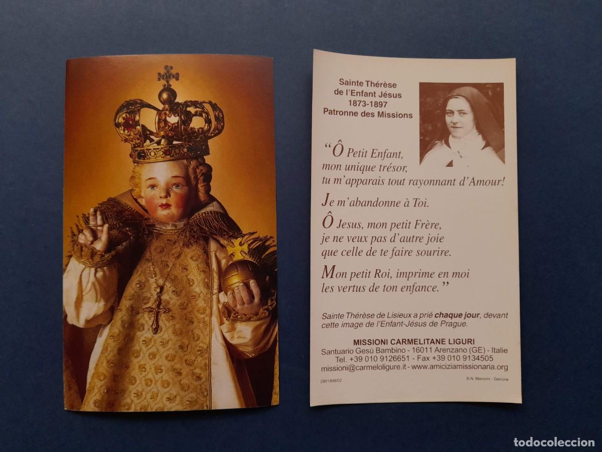 Postales: Estampa Ni&ntilde;o Jes&uacute;s de Praga del Santuario Ges&uacute; Bambino Arenzano