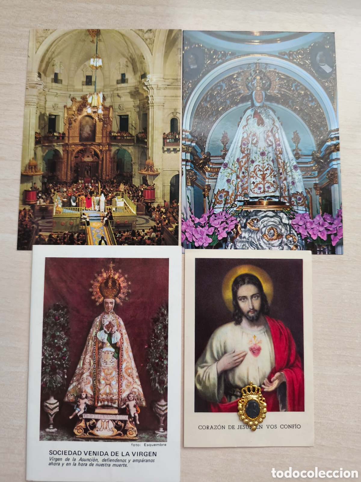 Postales: Lote religioso Elche Misterio, Coraz&oacute;n de Jesus, Mare de Deu, Venida de la Virgen 1988.