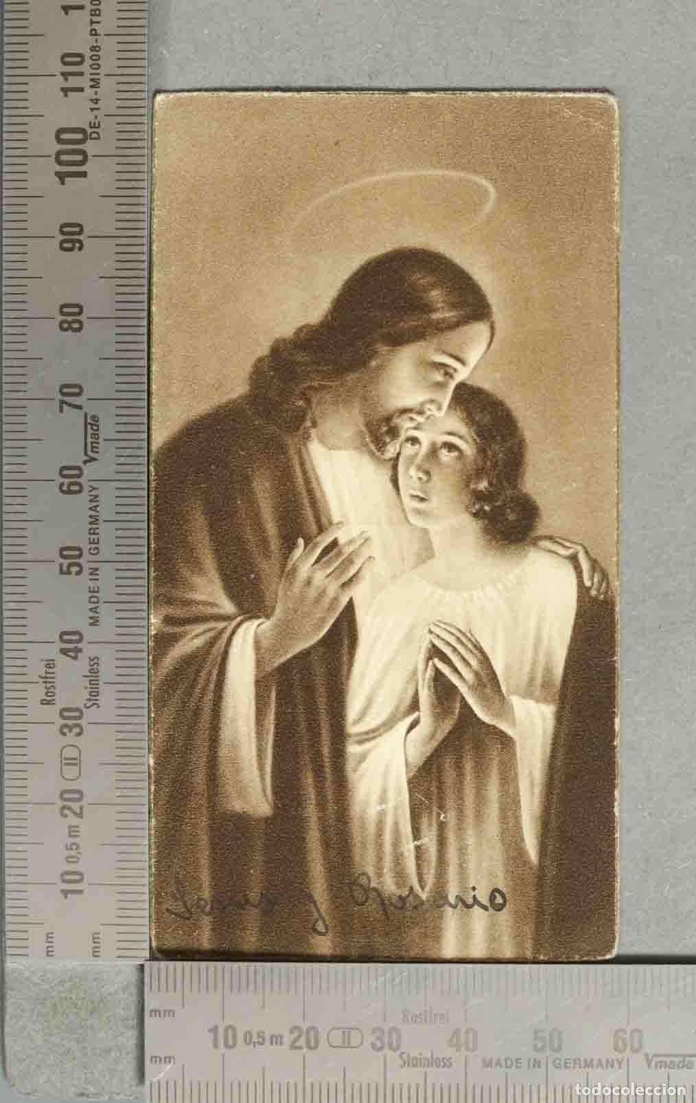 Postales: ESTAMPA. Recuerdo Primera Comuni&oacute;n - Jesus y Rosario