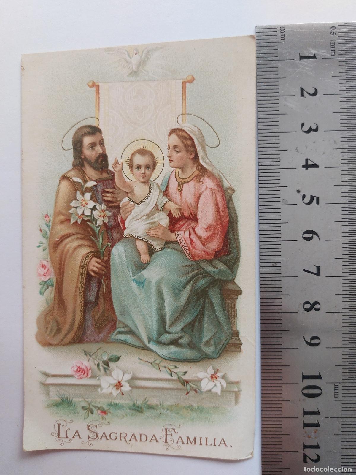 Postales: Estampa de la Sagrada Familia, ilustraci&oacute;n religiosa