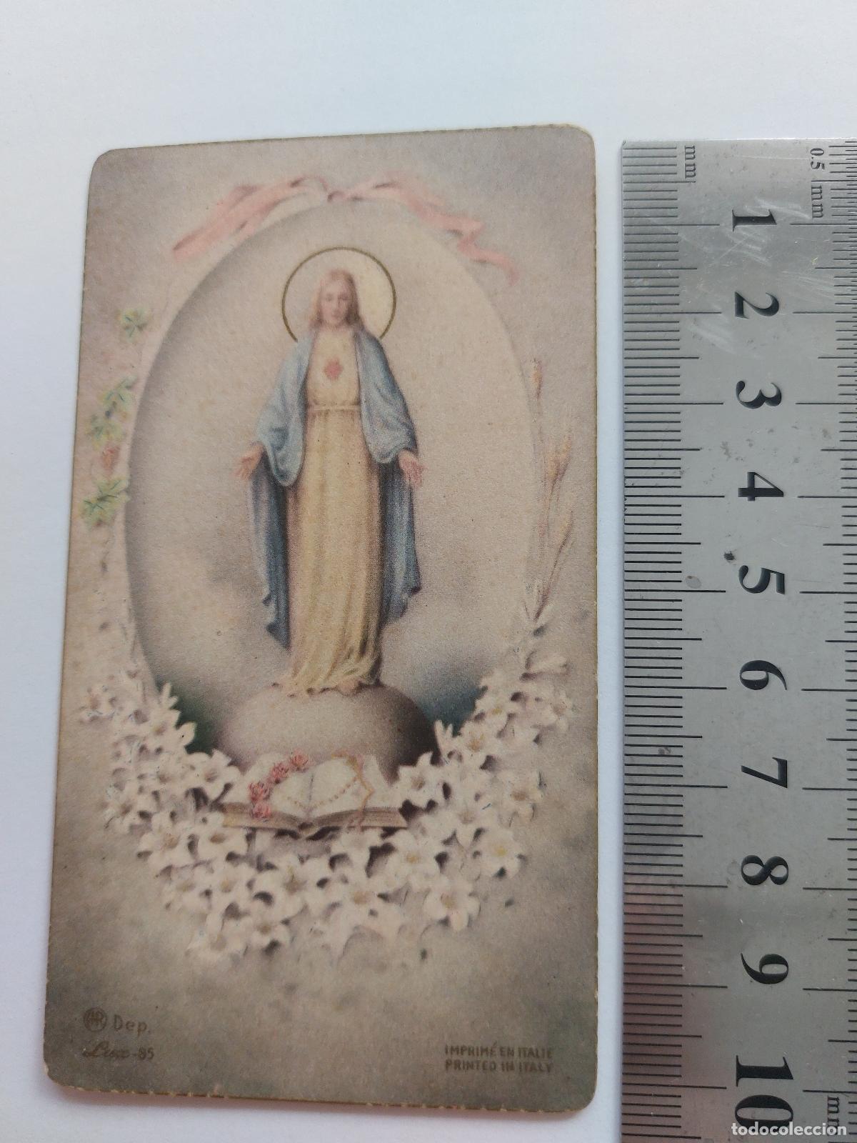 Cartoline: Estampa de la Virgen Mar&iacute;a arte religioso italiano