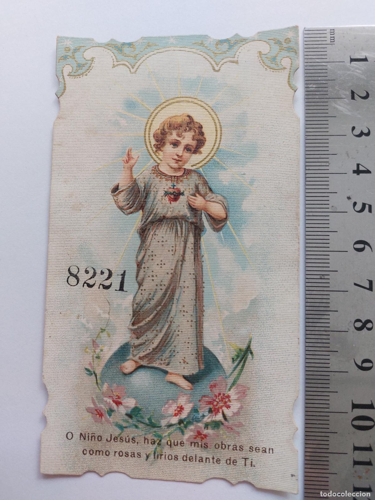 Cartoline: Estampa con ilustraci&oacute;n del Ni&ntilde;o Jes&uacute;s y oraci&oacute;n dedicada