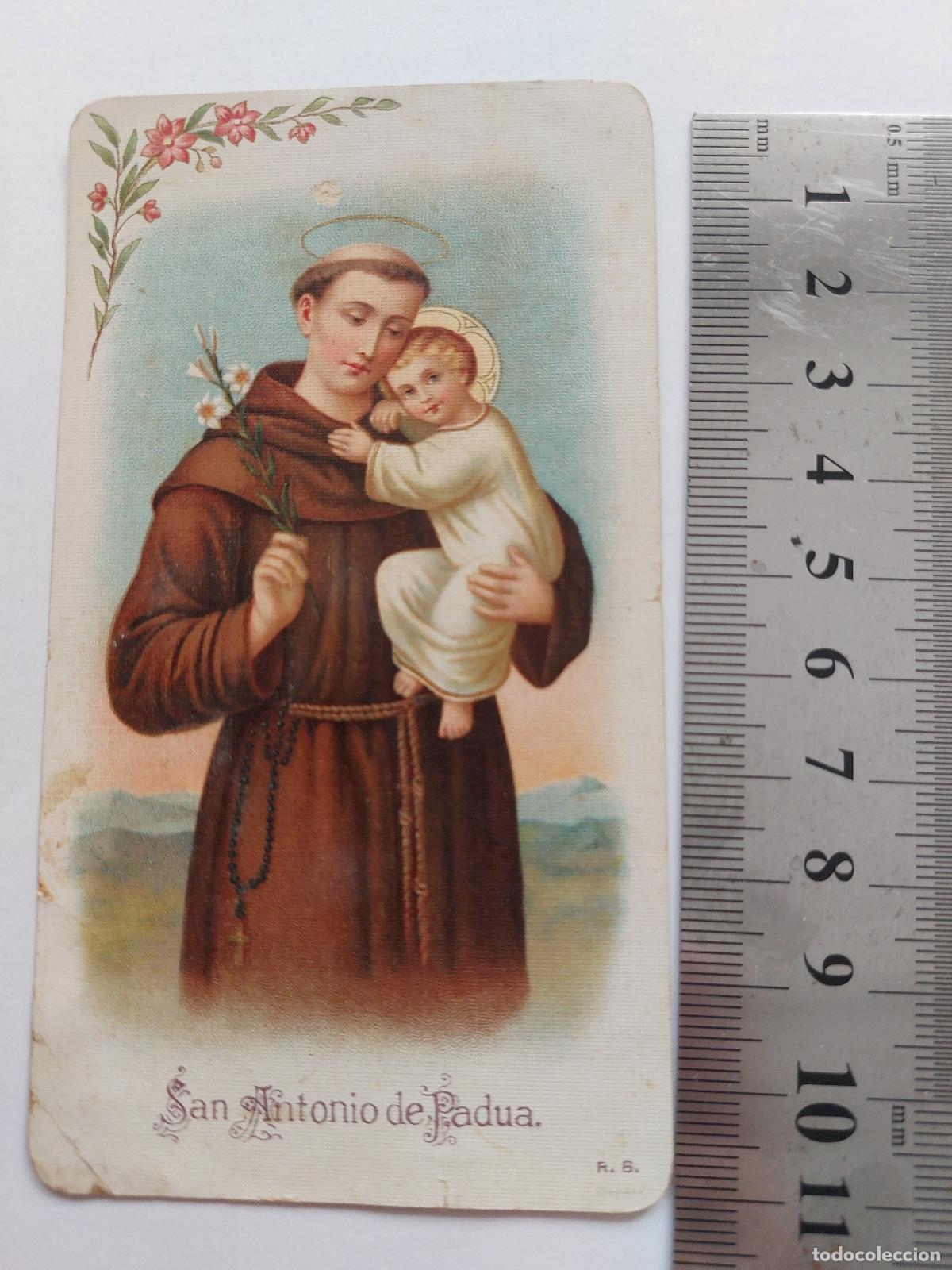 Cartoline: Estampa de San Antonio de Padua con Oraci&oacute;n al Reverso